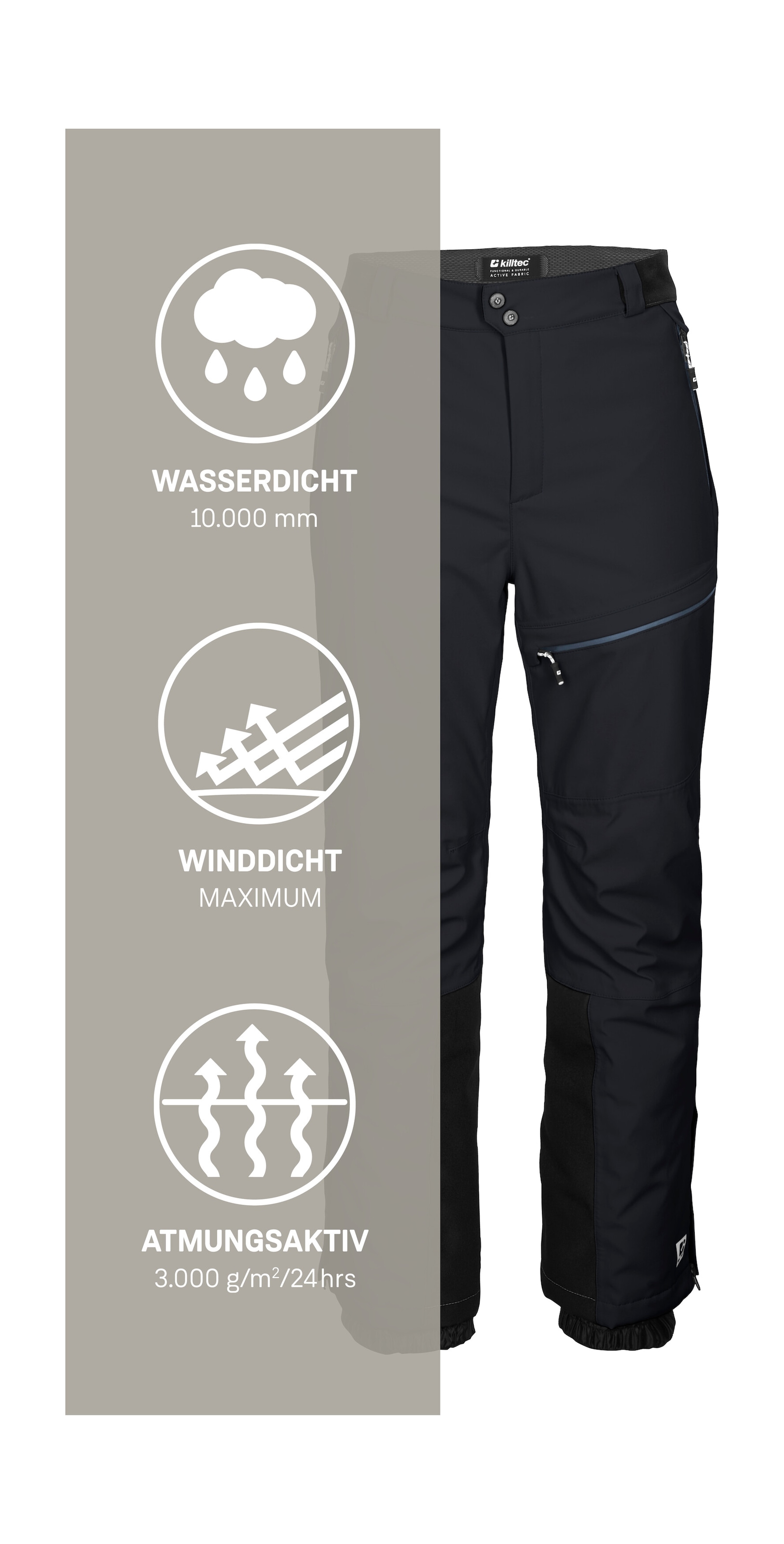 Killtec Pantalon de ski »KSW 279 MN SKI PNTS«  Wind- und wasserdichte Skihose, atmungsaktiv, mit Schneefang