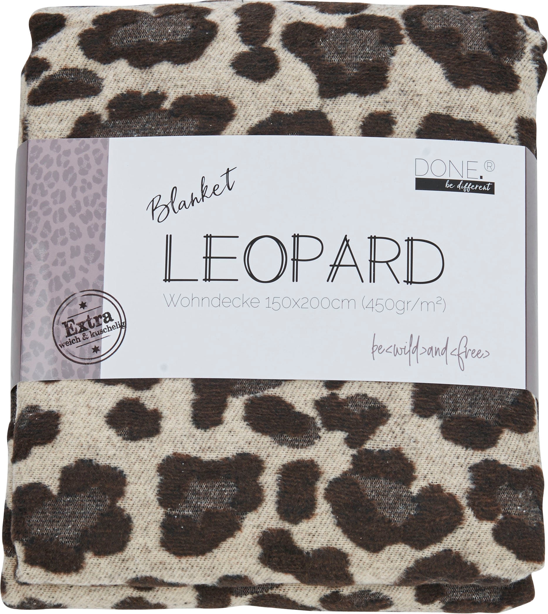 ♕ done.® Wohndecke »Leopard«, im Kuscheldecke Ziernaht einfassender mit auf versandkostenfrei Wohndecke Leo-Look