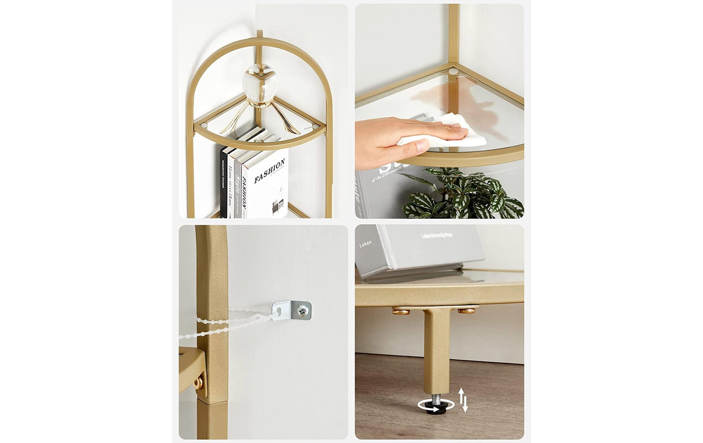 VASAGLE Wandregal »VASAGLE Regal Goldfarben«