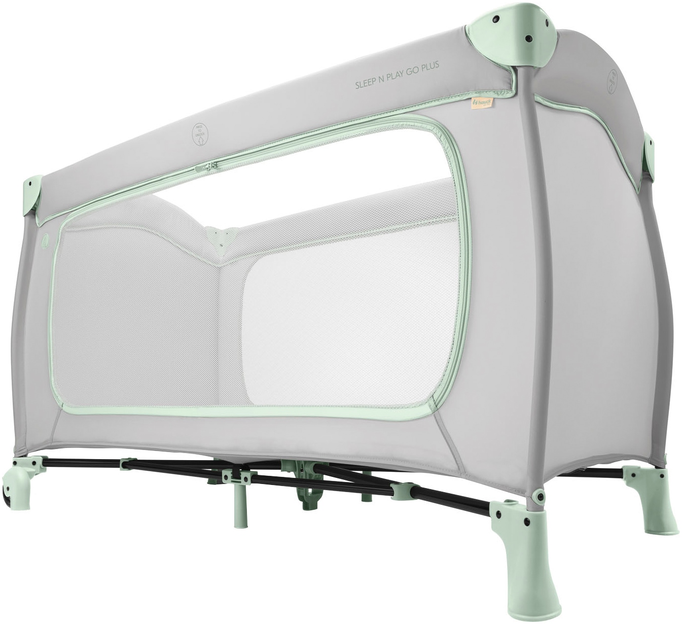 Hauck Lit de voyage pour bébé »Sleep N Play Go Plus, Dusty Mint« mit integrierten Rädern; Vorderausstieg