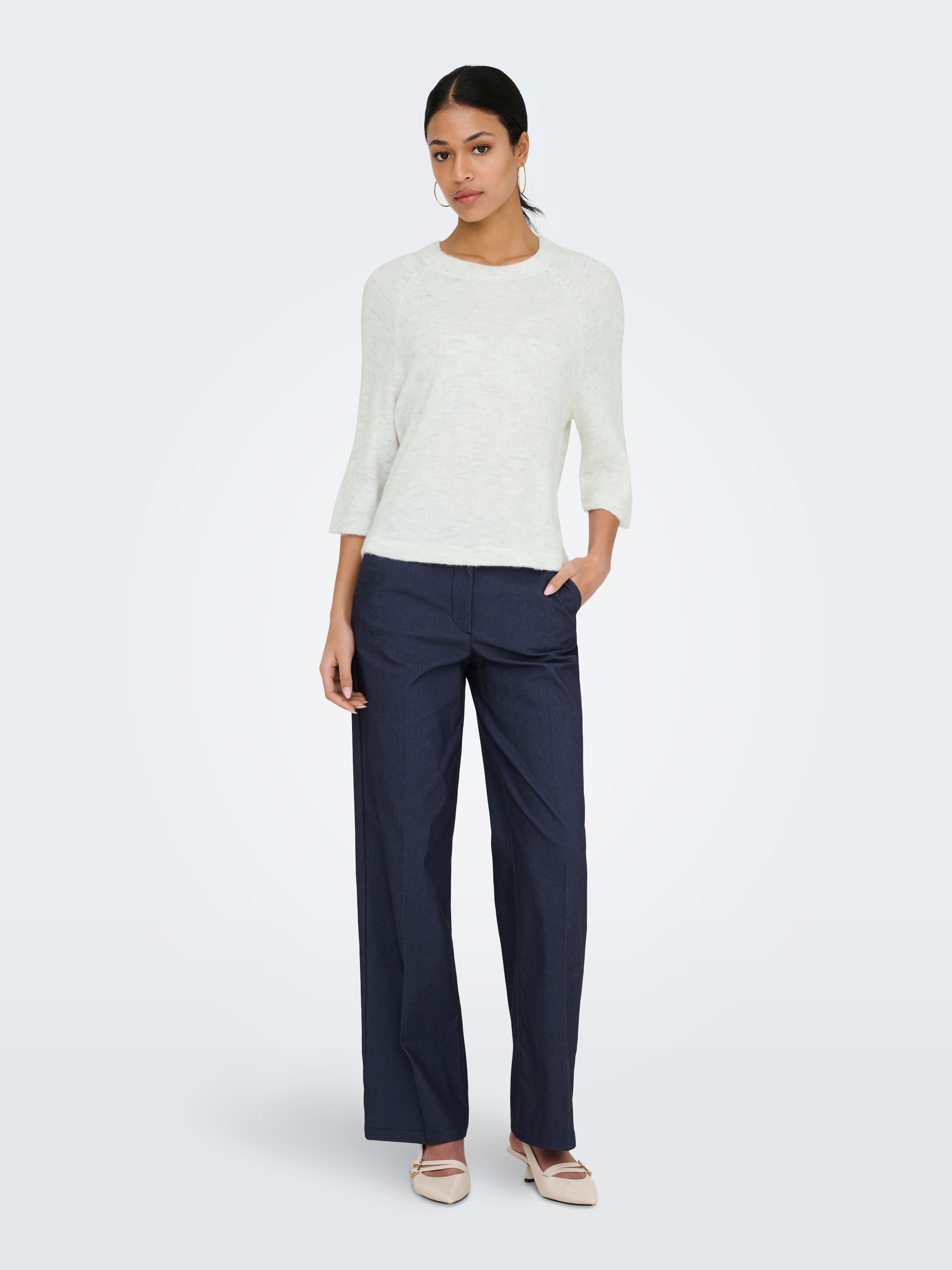JDY Pull en tricot »JDYELANORA 3/4 PULLOVER KNT NOOS« mélange de matériaux, coupe régulière