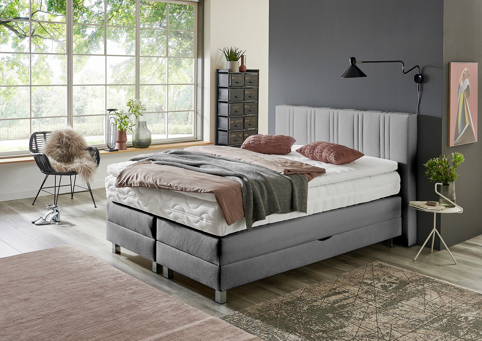 Westfalia Schlafkomfort Boxspringbett, wahlweise mit Bettkasten und Topper