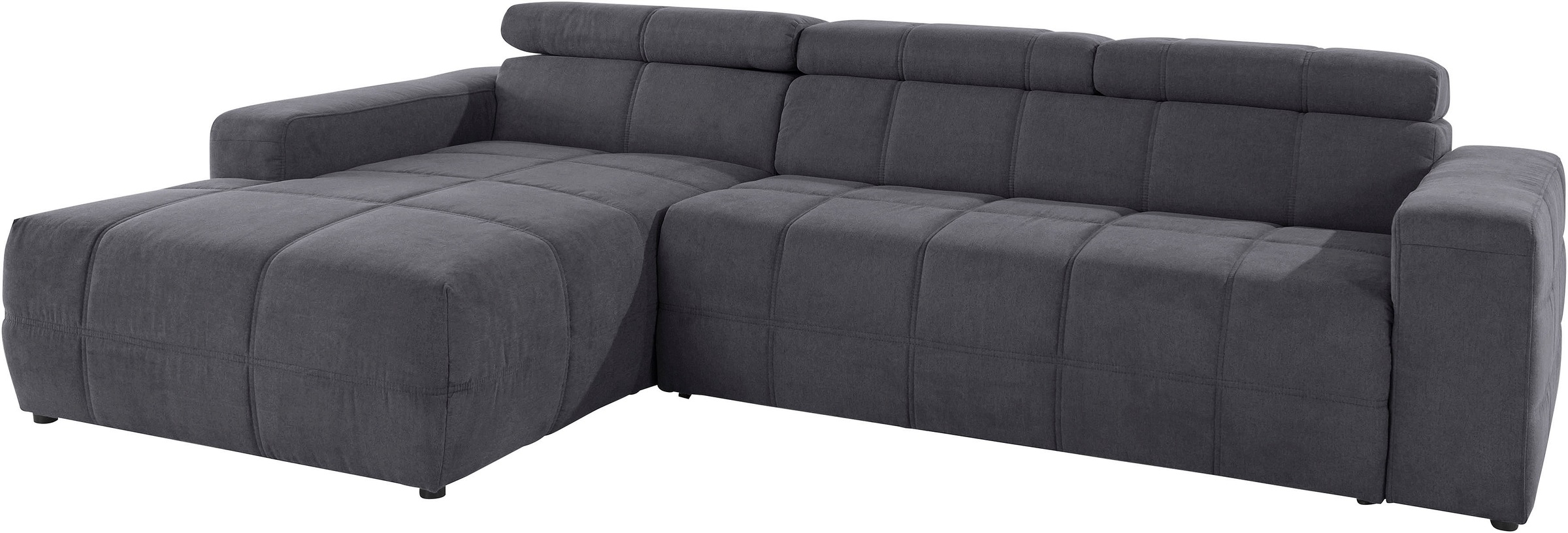 DOMO collection Ecksofa »Brandon grosse Ausführung B/T/H: 289/177/80 cm, auch in Leder und Cord«, mit Kopfteilverstellung, wahlweise Sitztiefenverstellung, L-Form