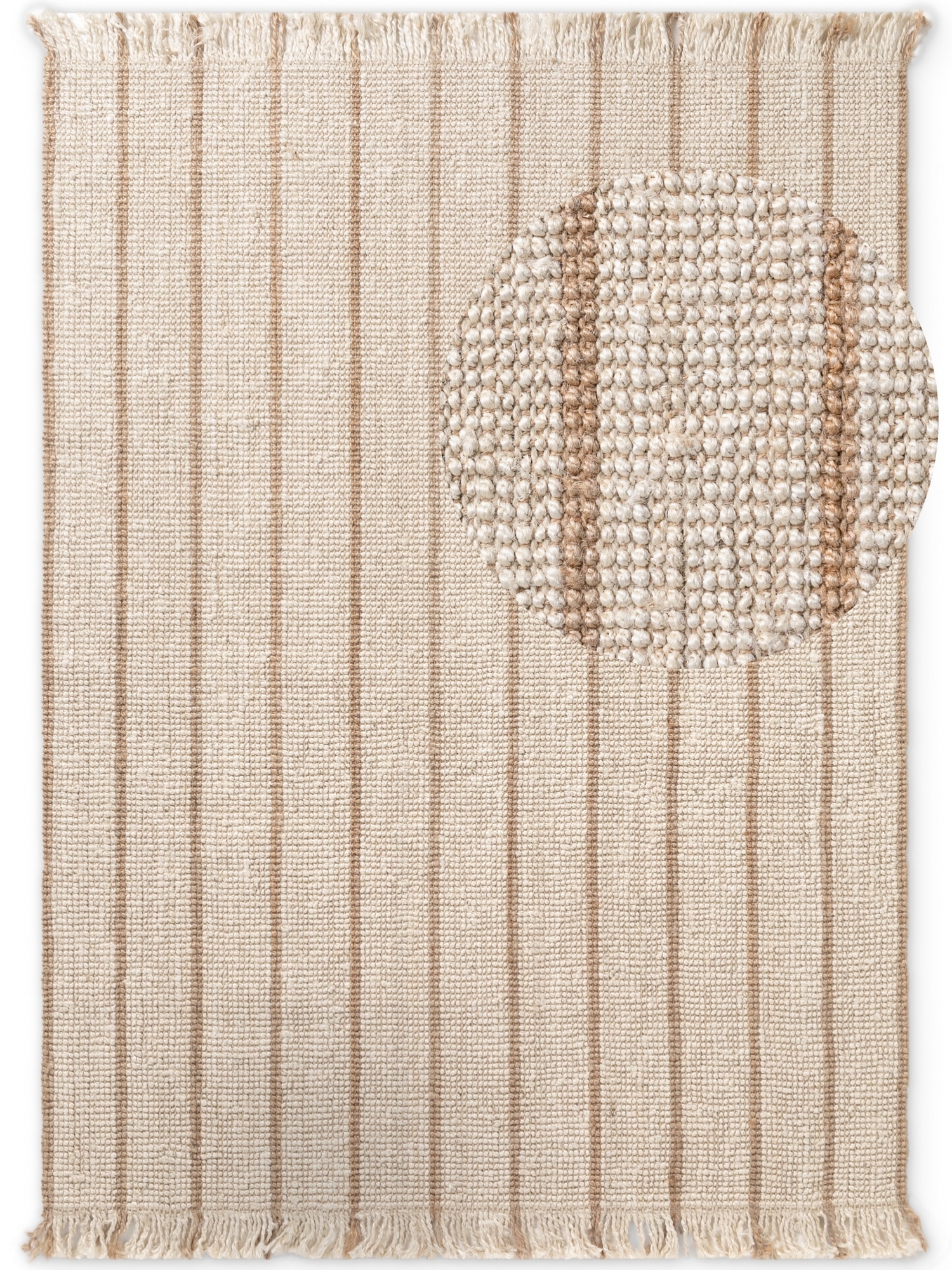 ELLE DECORATION Tapis »Juteteppich Sierra« Rectangulaire 10 mm Höhe Jute, Natur, Wohnzimmer, Esszimmer, Schlafzimmer, Flur, Boho, Fransen