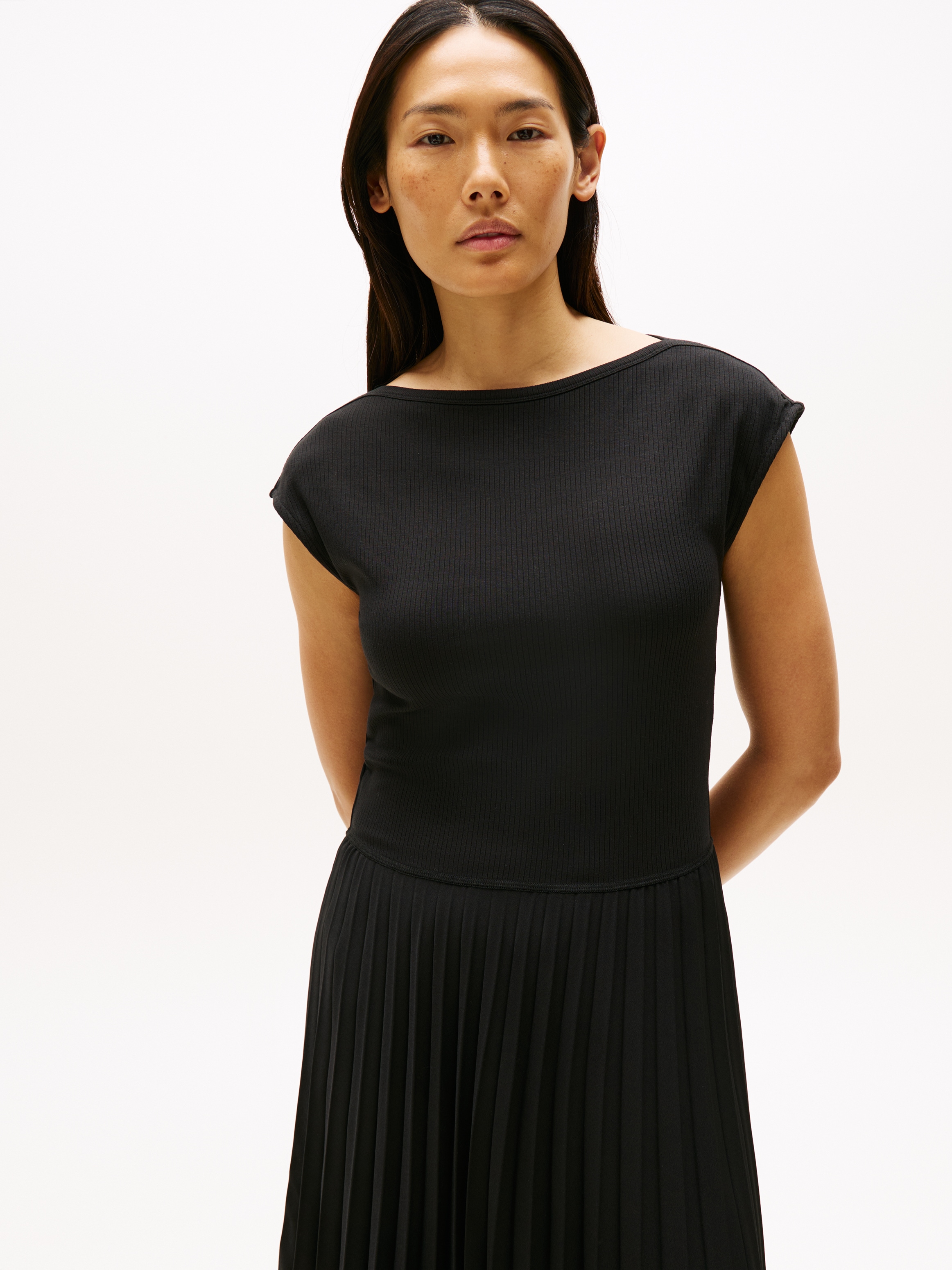 Tommy Hilfiger A-Linien-Kleid »5X2 RIB MIDI F&F DRS«