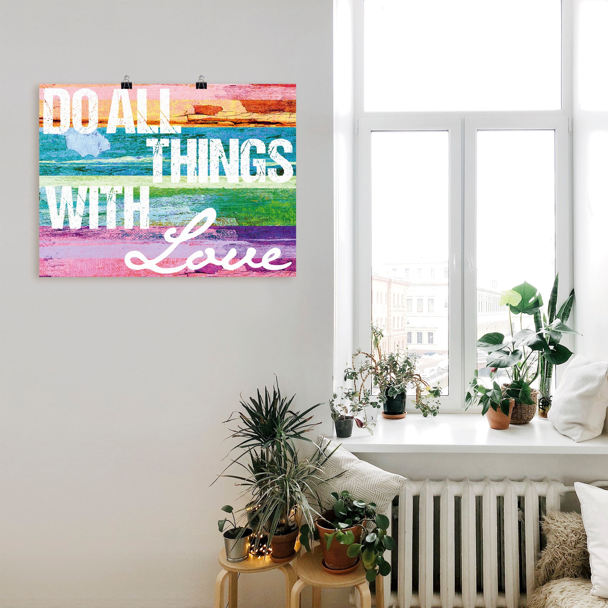 Artland Wandbild »Tu alles mit Liebe« Sprüche & Texte 1 Stk. tlg. als Leinwandbild, Poster in verschied. Grössen