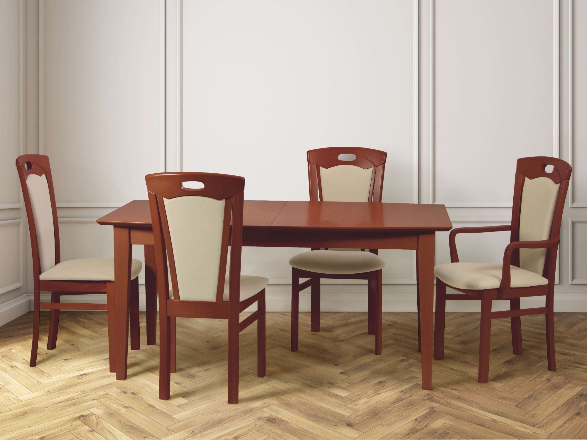 Home affaire Esszimmerstuhl »FERDI, Armlehnstuhl, Made in Italy, Massivholz«, 1 St., Feinstruktur, Bezug Feinstruktur (wasser-und fleckabweisend) oder Struktur