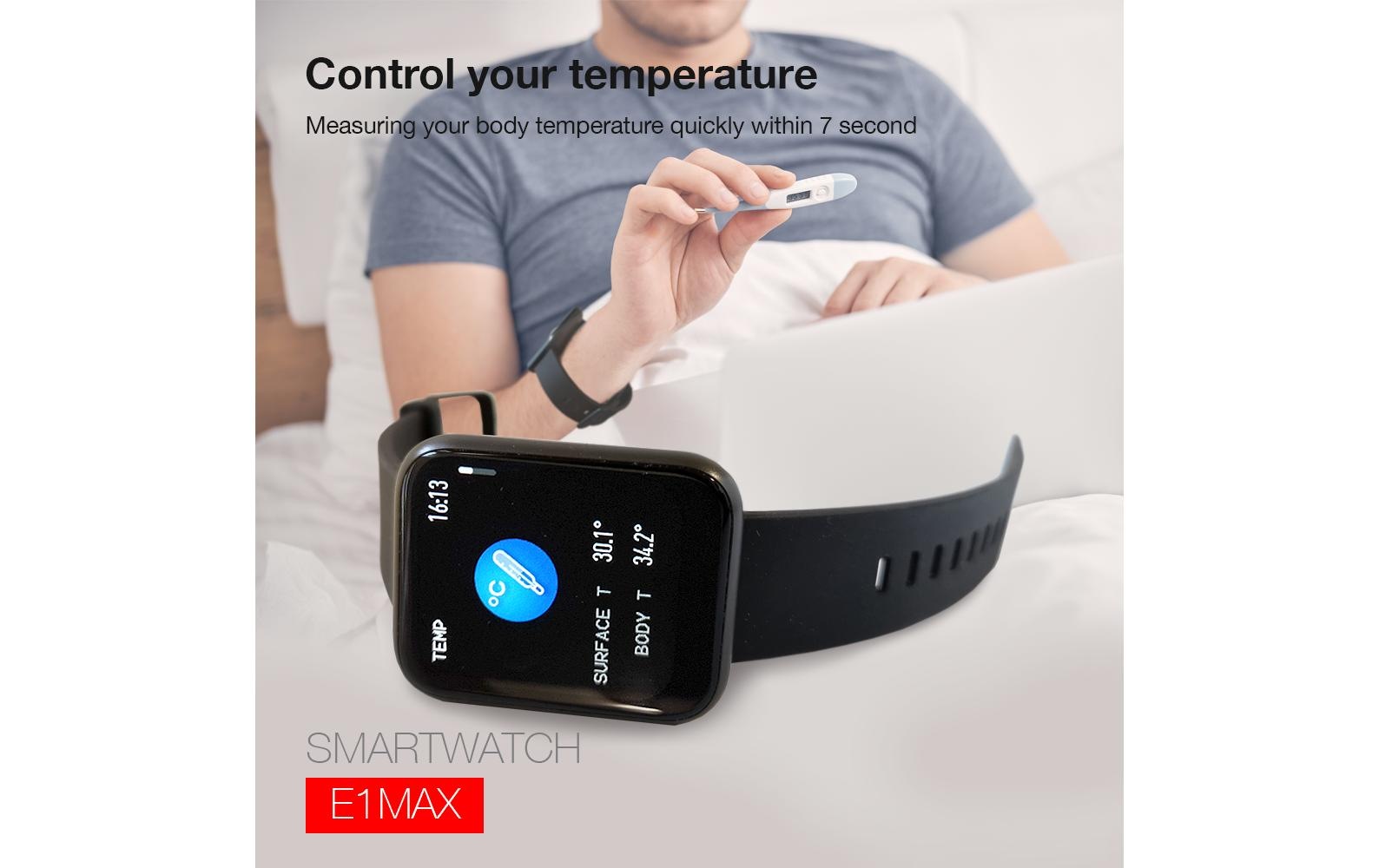 Lenovo Smartwatch »Lenovo Sportuhr E1 Pro Max«, (4,27 cm / 1,69 Zoll), Android Wear,)