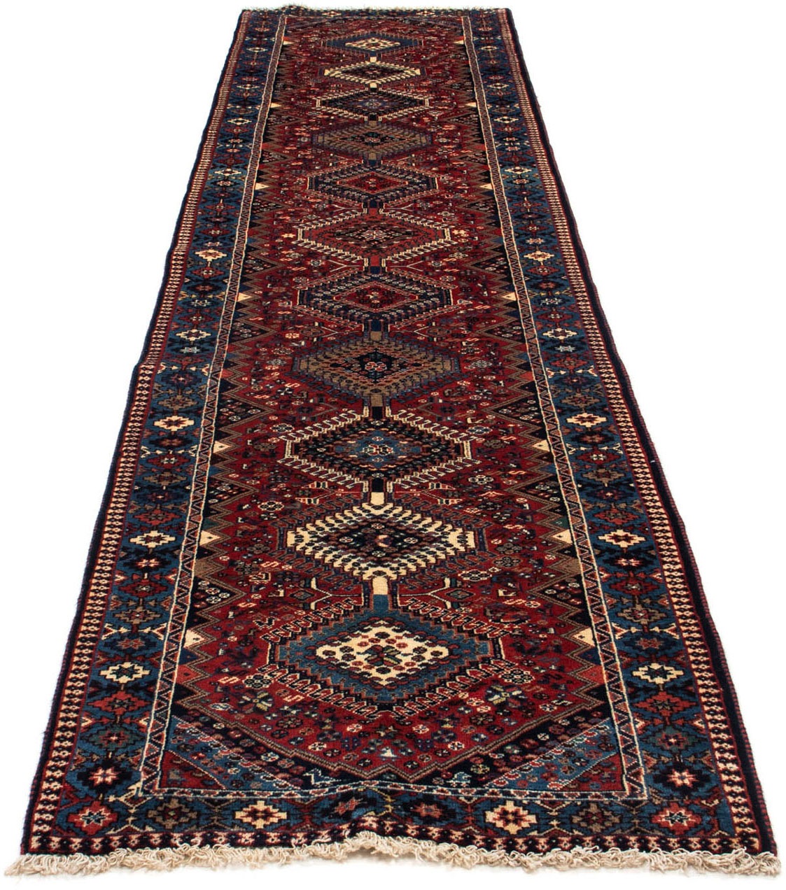 Image of morgenland Hochflor-Läufer »Yalameh Medaillon Rosso scuro 380 x 78 cm«, rechteckig, 1 mm Höhe, Unikat mit Zertifikat bei Ackermann Versand Schweiz