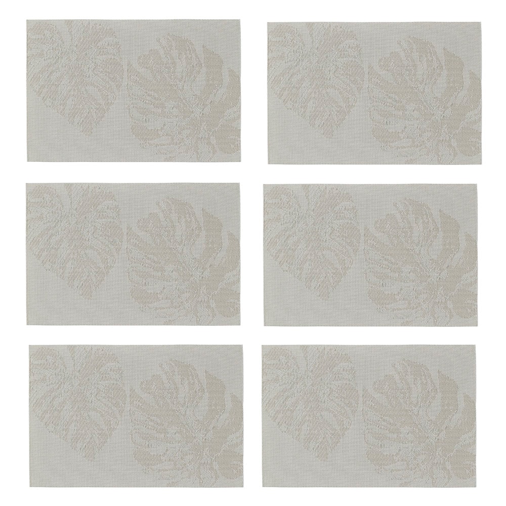 Image of Zeller Present Platzset modernes Monstera Blätter Design, 6-teilig, Kunststoff, 30x45 cm