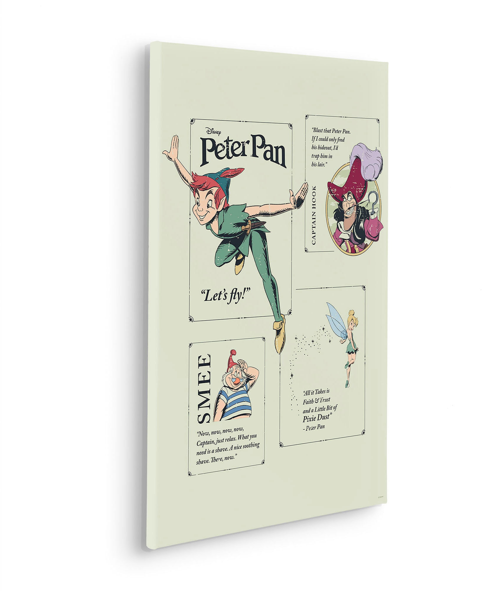 Komar Leinwandbild »Peter Pan Let´s Fly! - Grösse 40 x 60 cm«, Disney, (1 St., 40 x 60 cm (Breite x Höhe), Keilrahmenbild mit Echtholzrahmen, Kinderzimmer