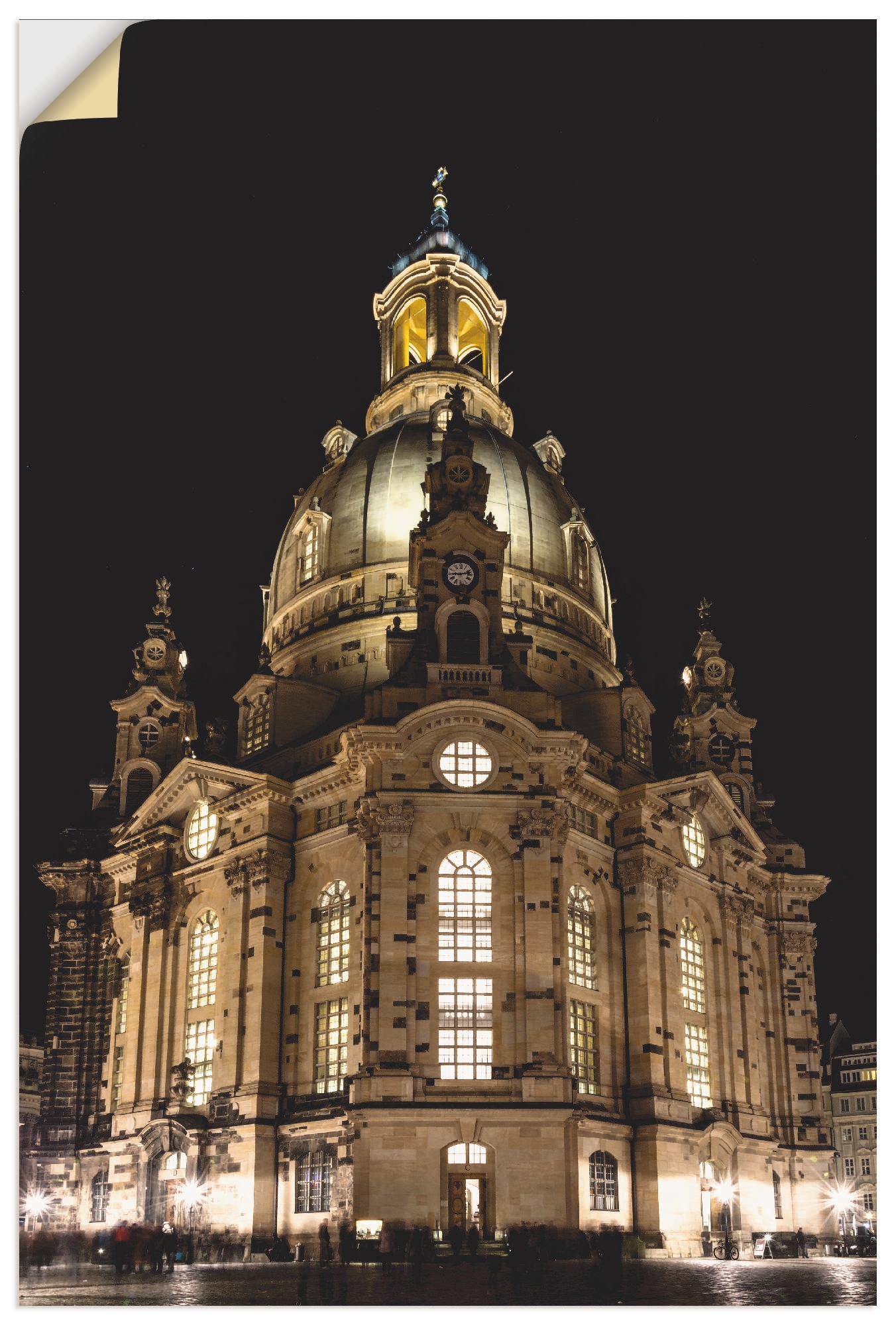 Image of Artland Wandbild »Erleuchtete Frauenkirche in Dresden«, Gebäude, (1 St.), in vielen Grössen & Produktarten - Alubild / Outdoorbild für den Aussenbereich, Leinwandbild, Poster, Wandaufkleber / Wandtattoo auch für Badezimmer geeignet bei Ackermann Versand S