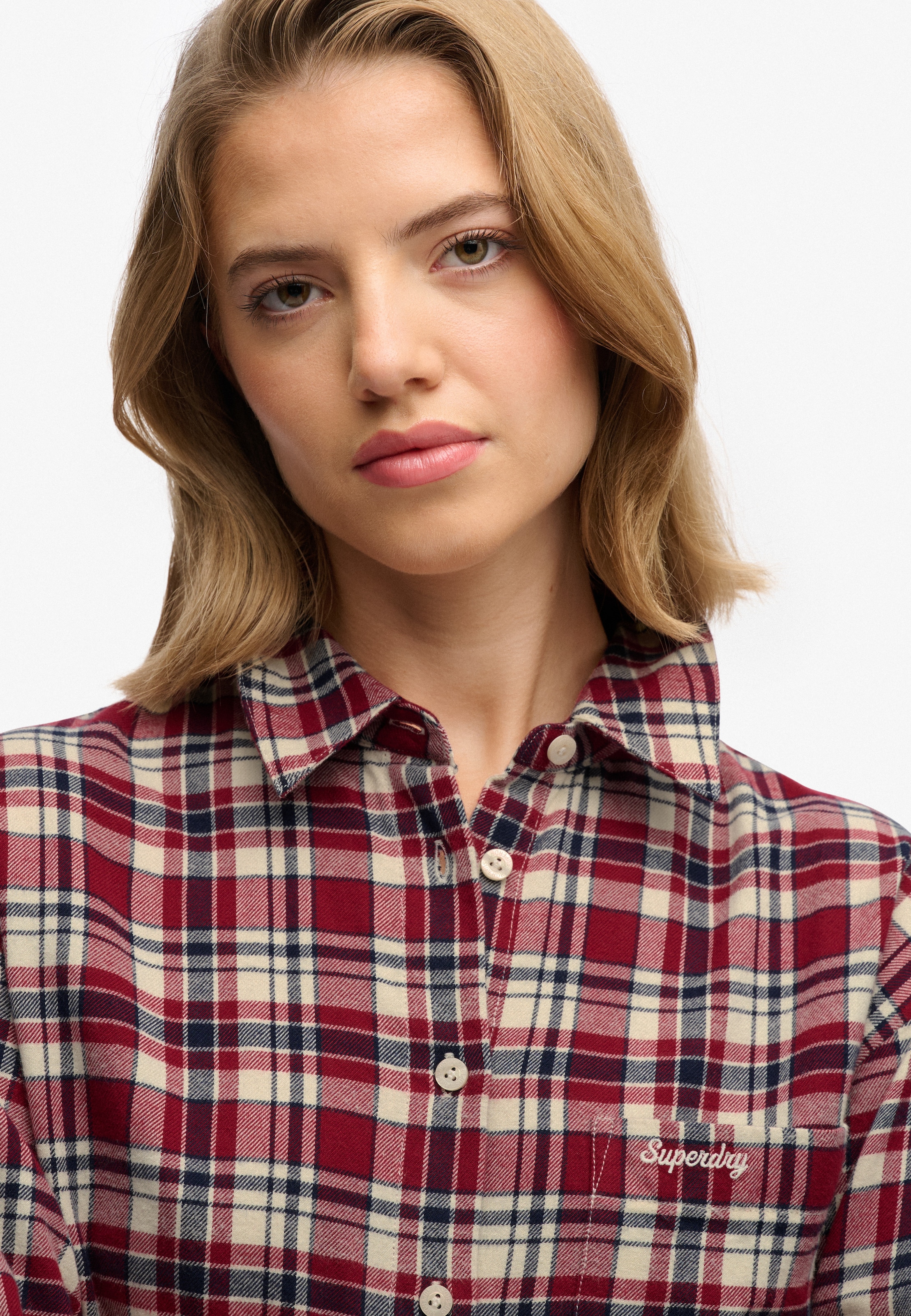 Superdry Karobluse »CHECK FLANNEL RELAXED SHIRT« Baumwolle, aus weichem Flannel