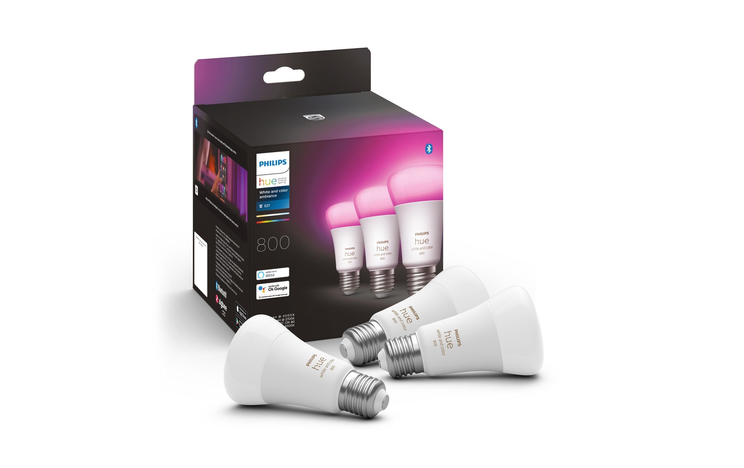 Philips Hue Spezialleuchtmittel "White & Color" E27 Farbwechsler  Kaltweiss  Neutralweiss  Tageslichtweiss  Warmweiss