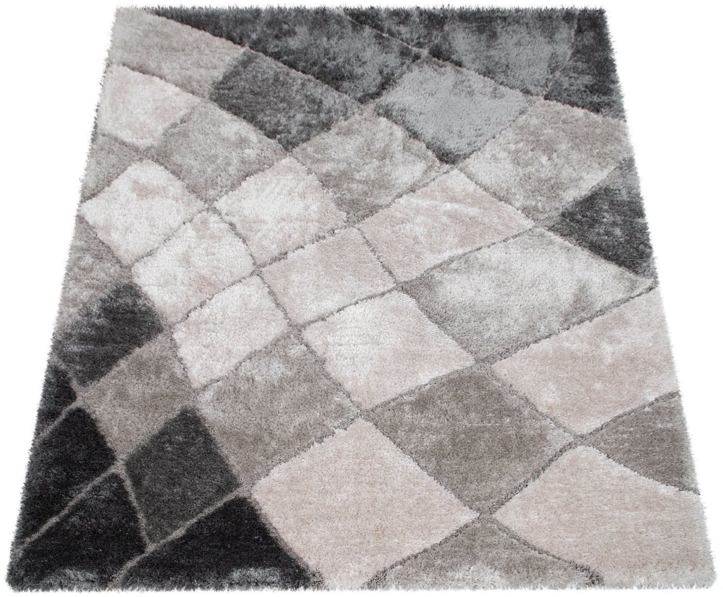 Image of Paco Home Hochflor-Teppich »Ponto 822«, rechteckig, 40 mm Höhe, geometrisches Design, Wohnzimmer bei Ackermann Versand Schweiz