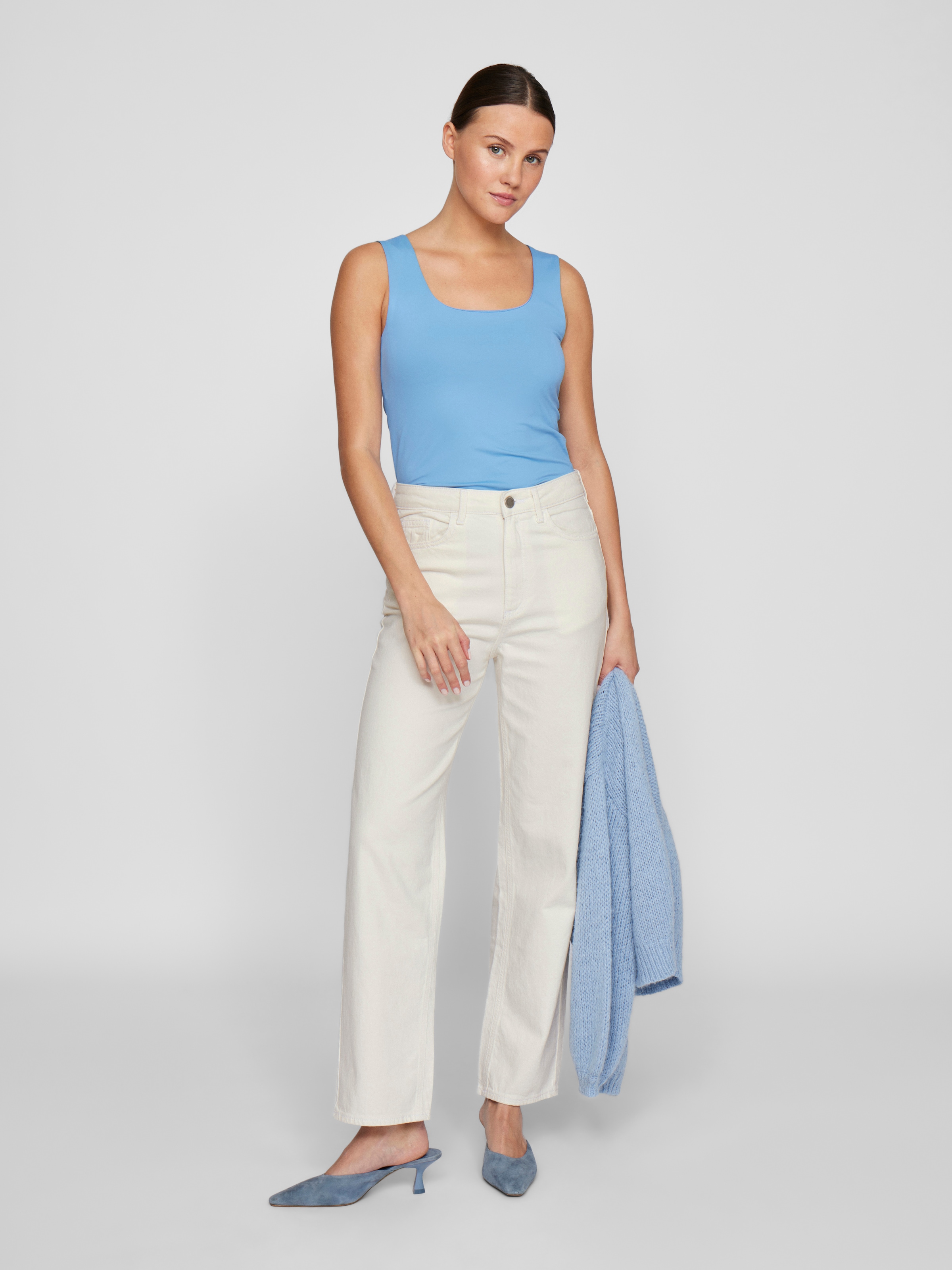 Vila Jeans taille haute »VIKELLY JAF HW STRAIGHT JEANS-NOOS« Baumwollmischung