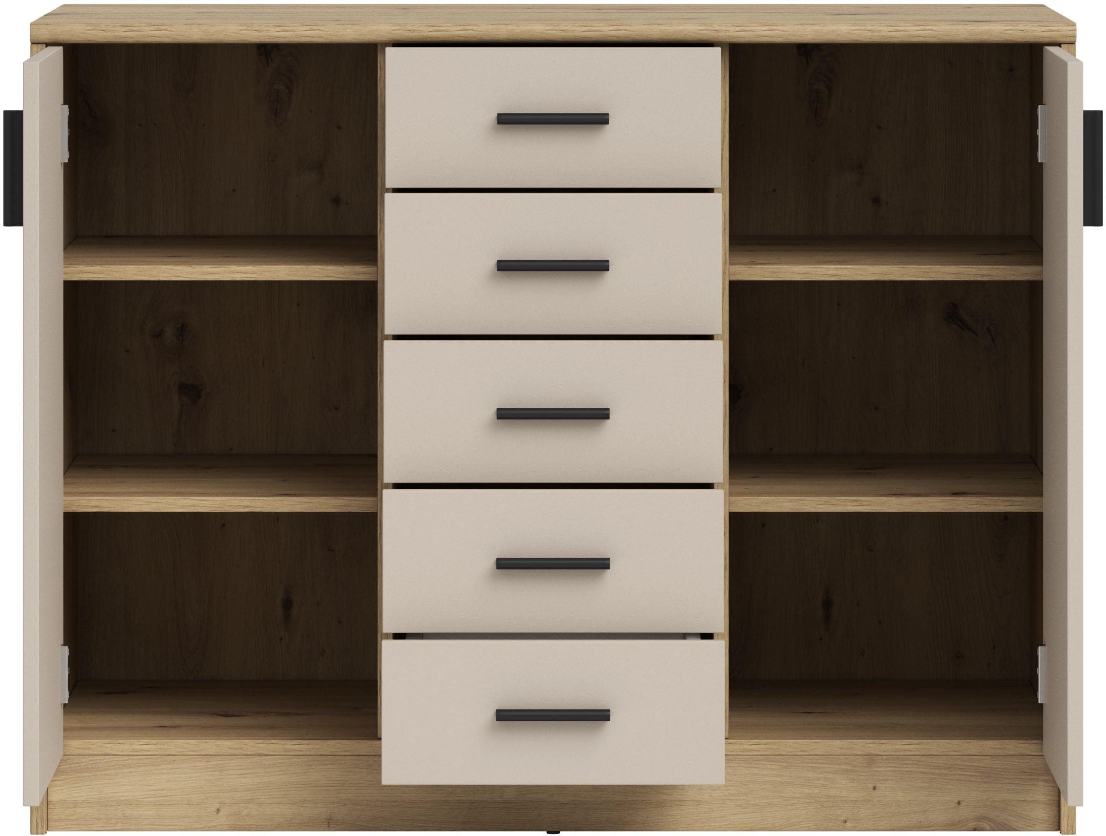 HBZ Sideboard »Nelly Kommode, BxHxT 109x86x50cm« 1 Stk. tlg. Breite 109cm, Einlegeböden verstellbar, foliert