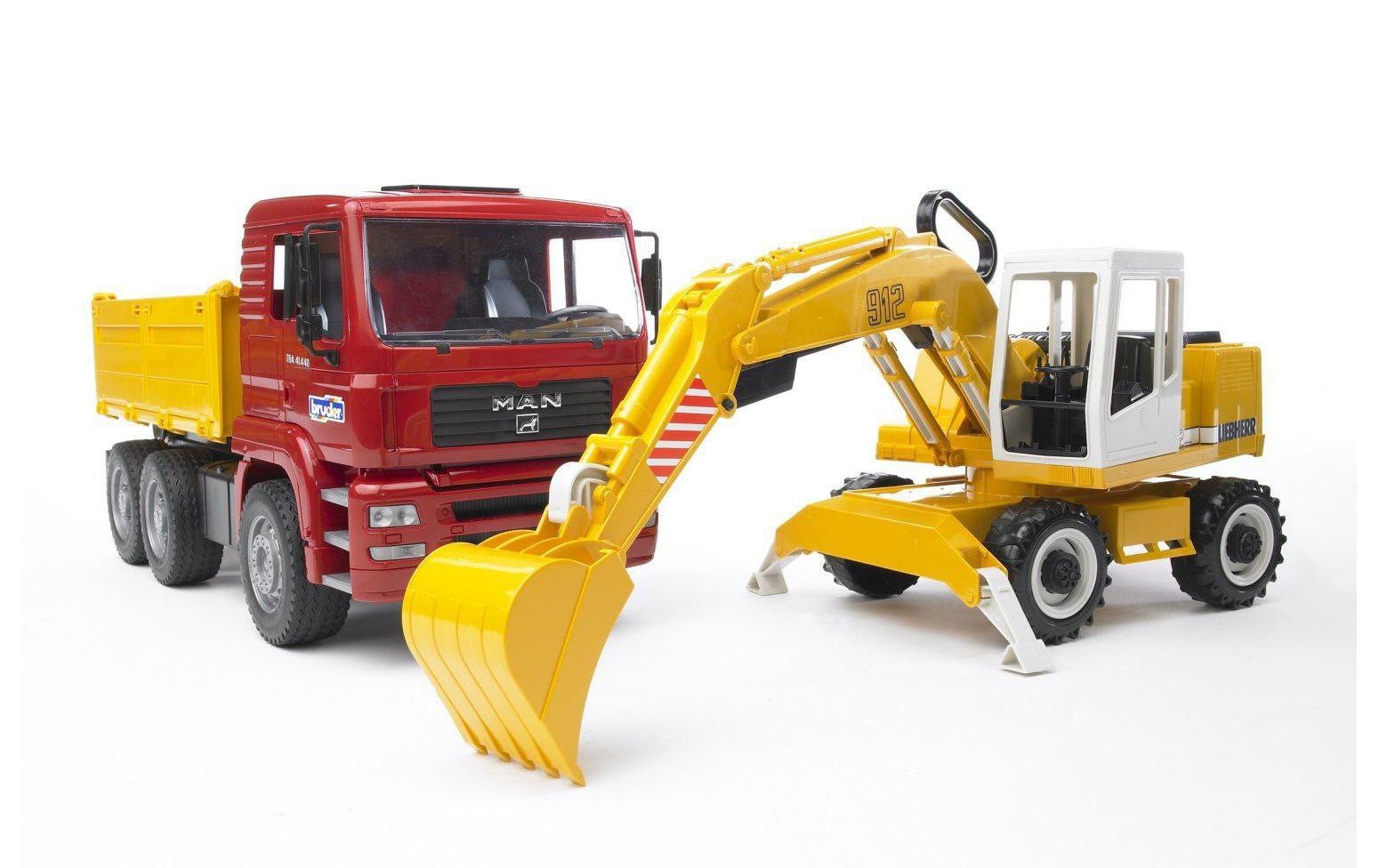 Bruder® Spielzeug-Bagger »Kipplastwagen & Schaufelbagger«, (Set)