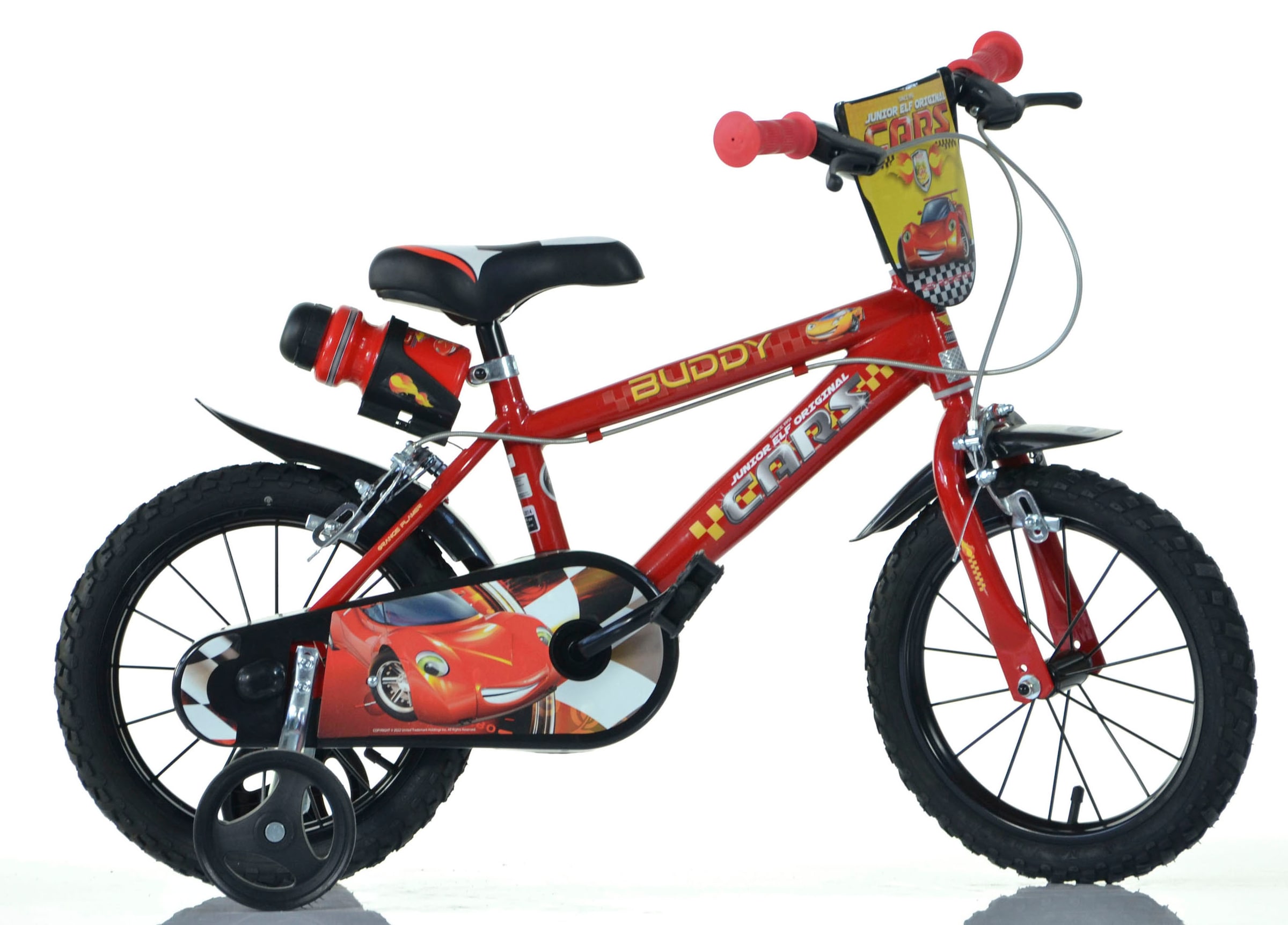 Dino Kinderfahrrad »Cars Buddy«, 1 Gang, mit Stützrädern, Trinkflasche und Frontschild