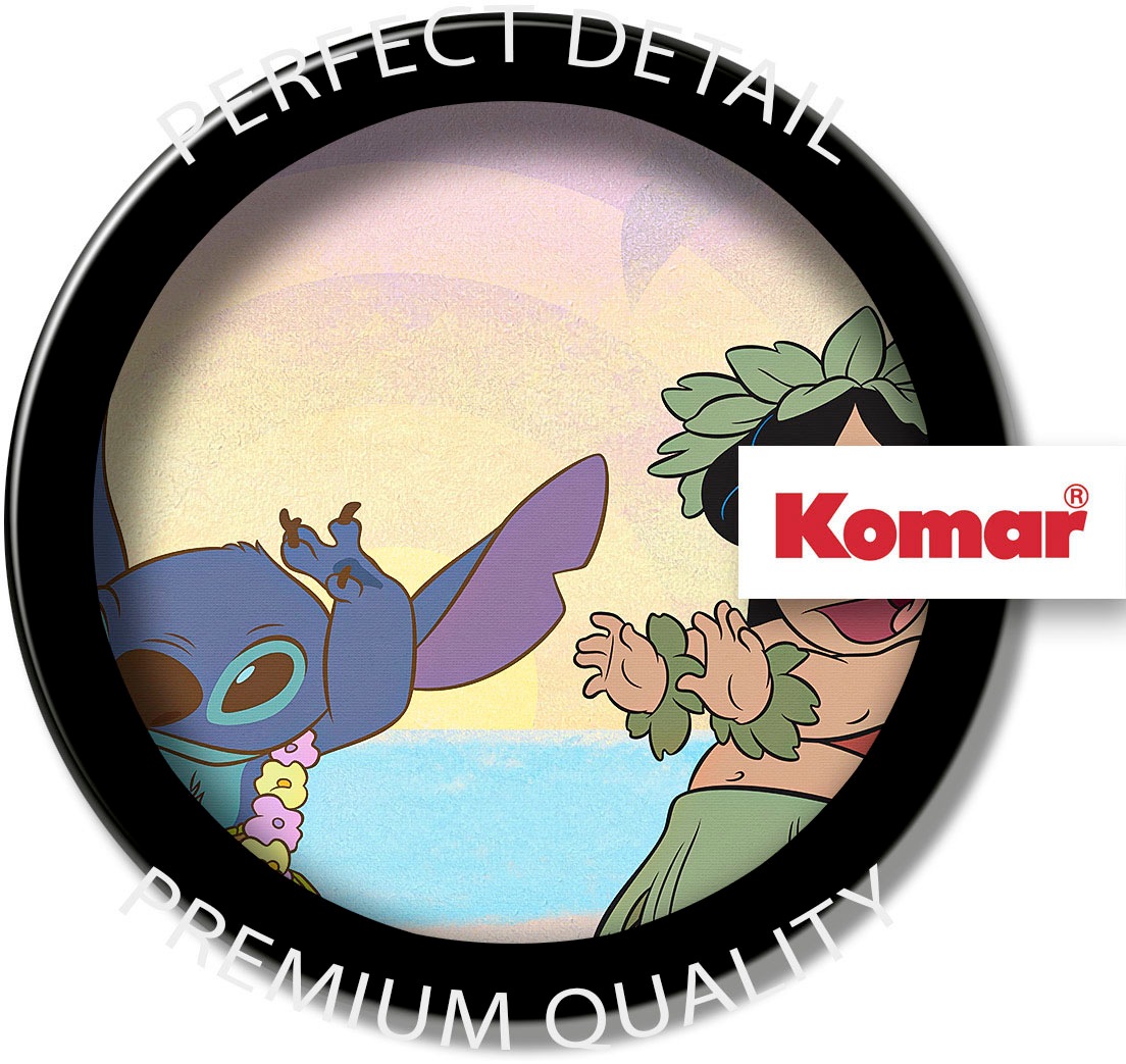 Komar Leinwandbild »Lilo and Stitch Dancing - Grösse 60 x 40 cm«, Disney, (1 St., 60 x 40 cm (Breite x Höhe), Keilrahmenbild mit Echtholzrahmen, Kinderzimmer