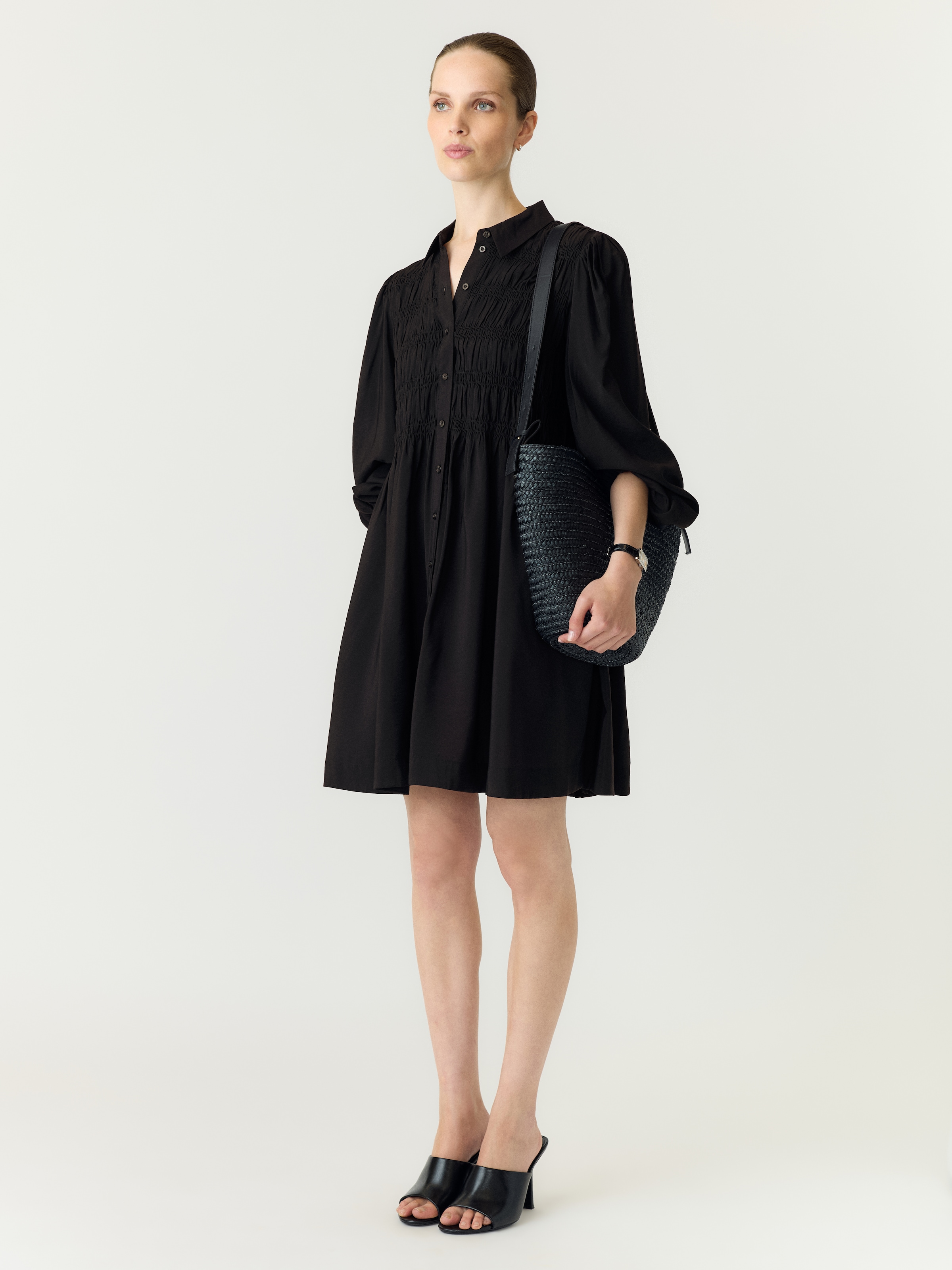 Y.A.S Robe de smoking »YASPALA LS SMOCK SHIRT DRESS S. NOOS« mélange de viscose