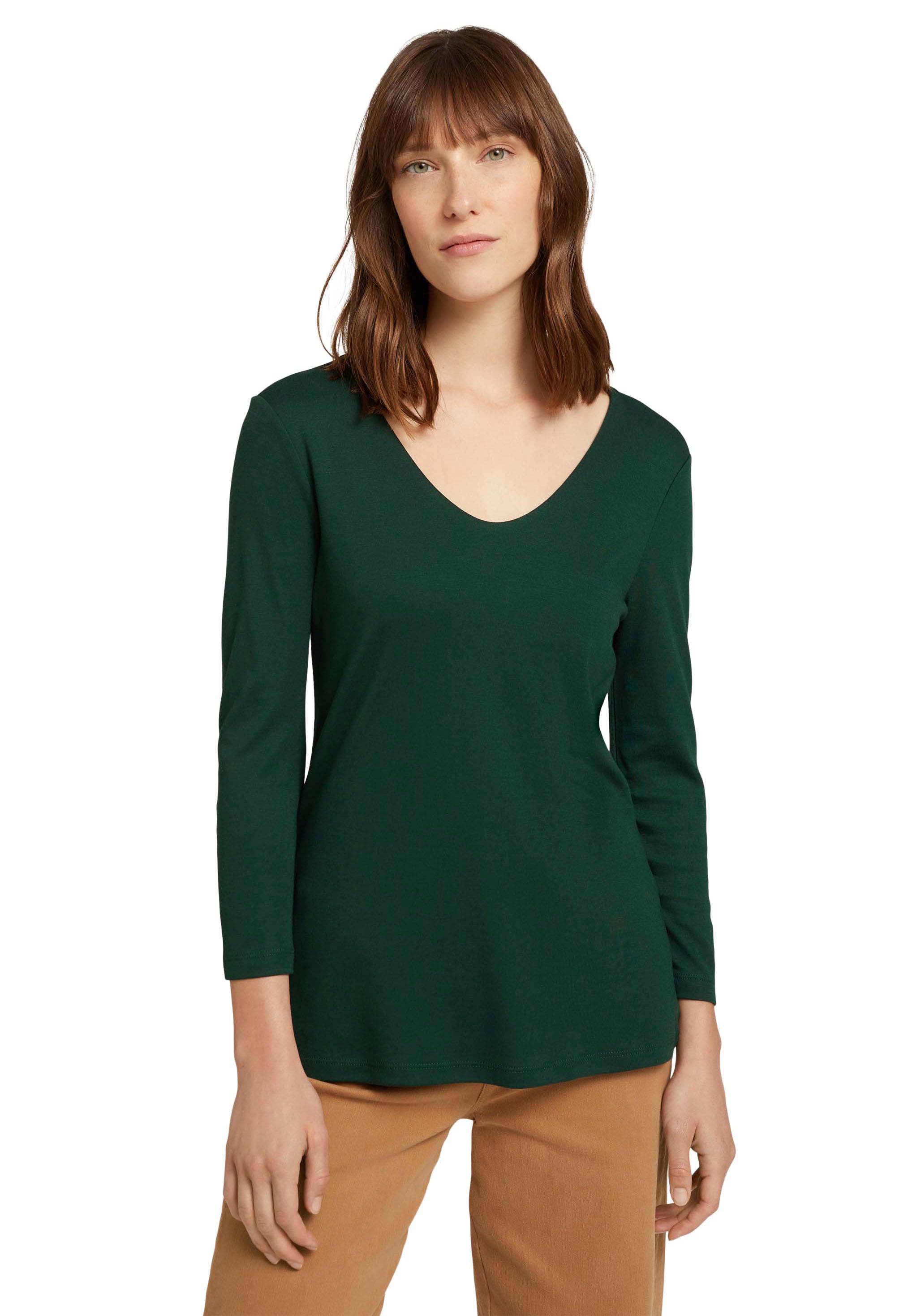 Image of TOM TAILOR Langarmshirt, mit V-Ausschnitt bei Ackermann Versand Schweiz