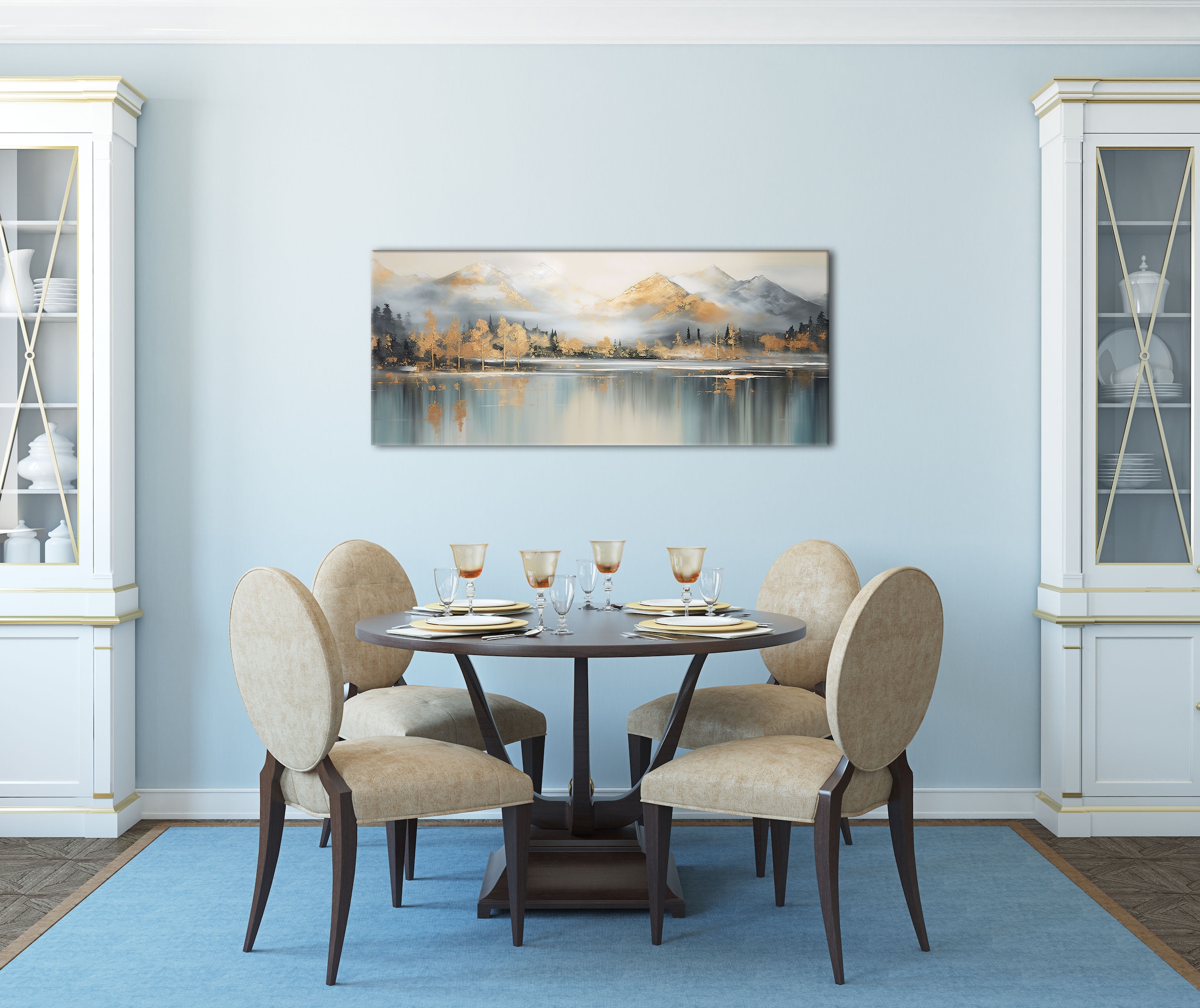 Bönninghoff Leinwandbild »Wandbild BERGE UND SEE XXL 60x140 cm – Leinwandbild Keilrahmen Deko« Abstrakt | Abstrakte | Berge | Landschaft | Natur | See | Seebilder | Waldbilder 1 Stk. tlg. auf Keilrahmen gespannt