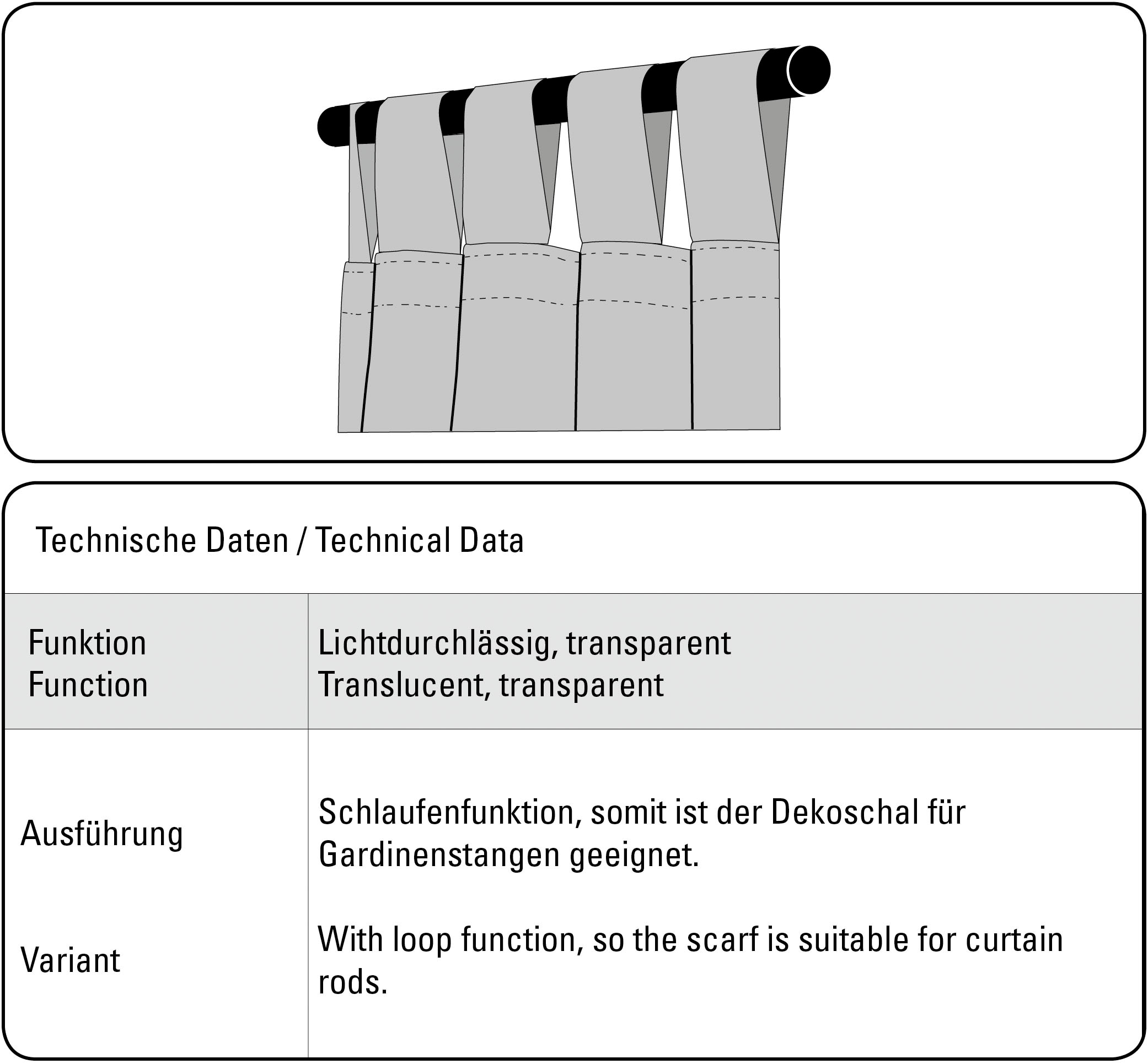 Sehlbach Gardine »Schal Voile Uni« Schlaufen 1 Stk. tlg. mit Schlaufen