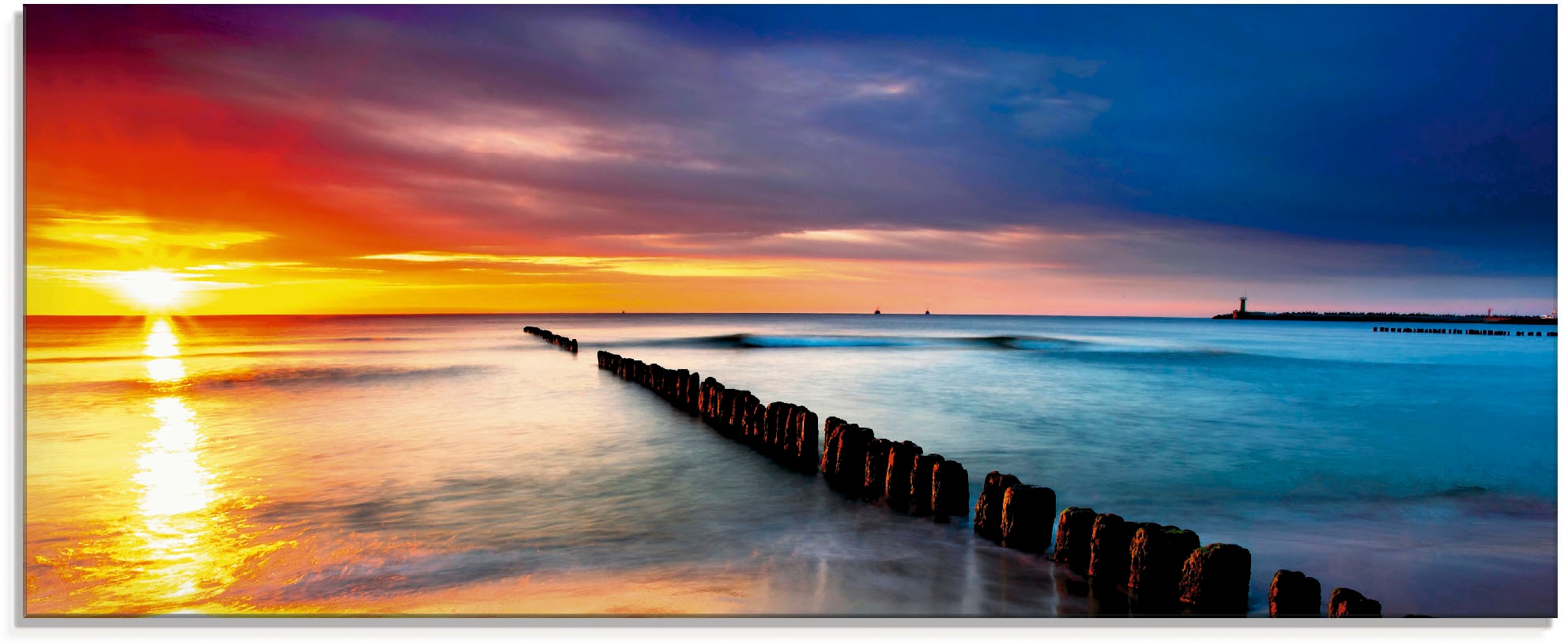 Image of Artland Glasbild "Ostsee mit schönem Sonnenaufgang" Strand 1 Stk. tlg. in verschiedenen Grössen