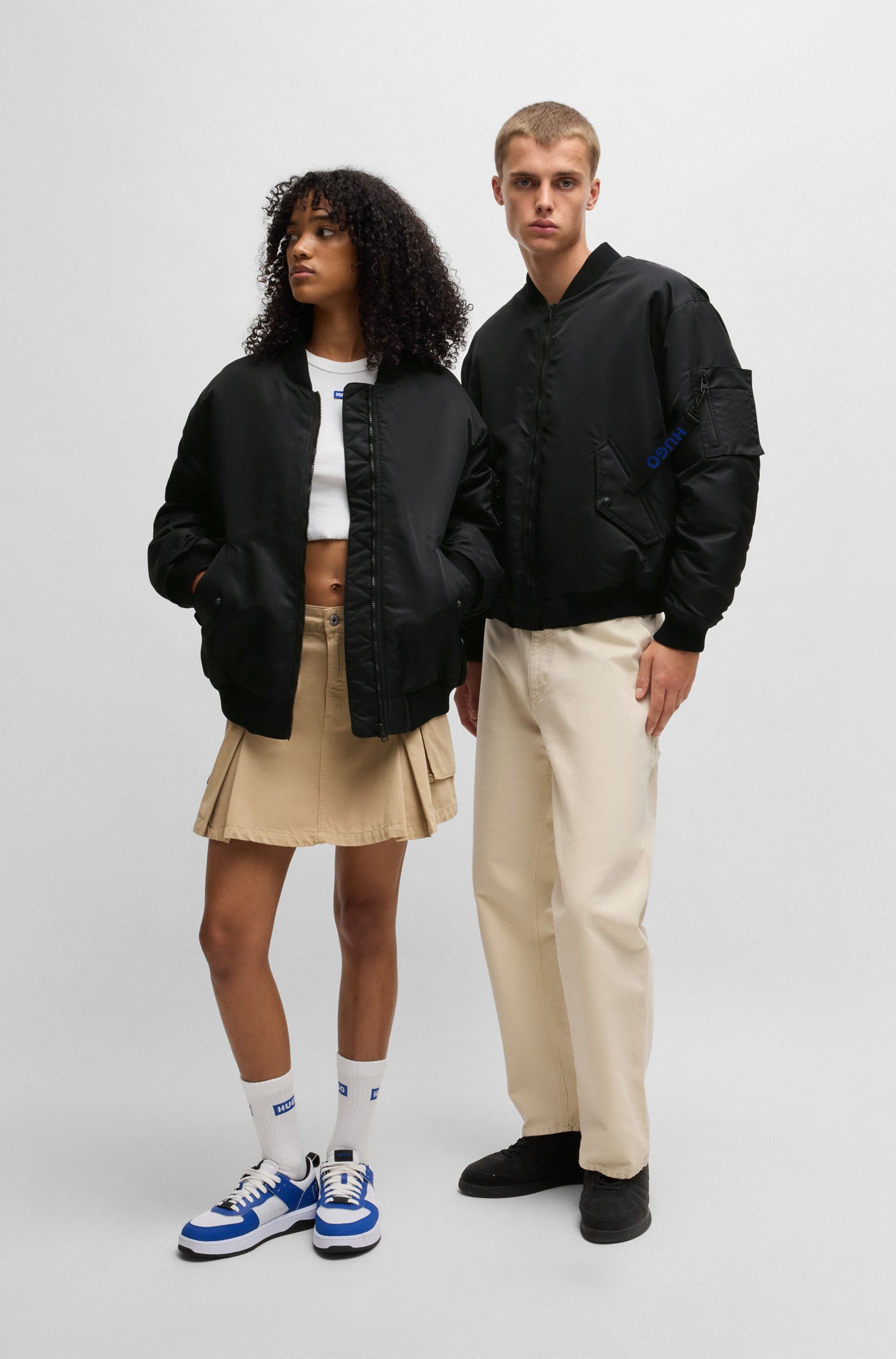 HUGO Blue Bomberjacke »Falorri«, in Moiré Optik
