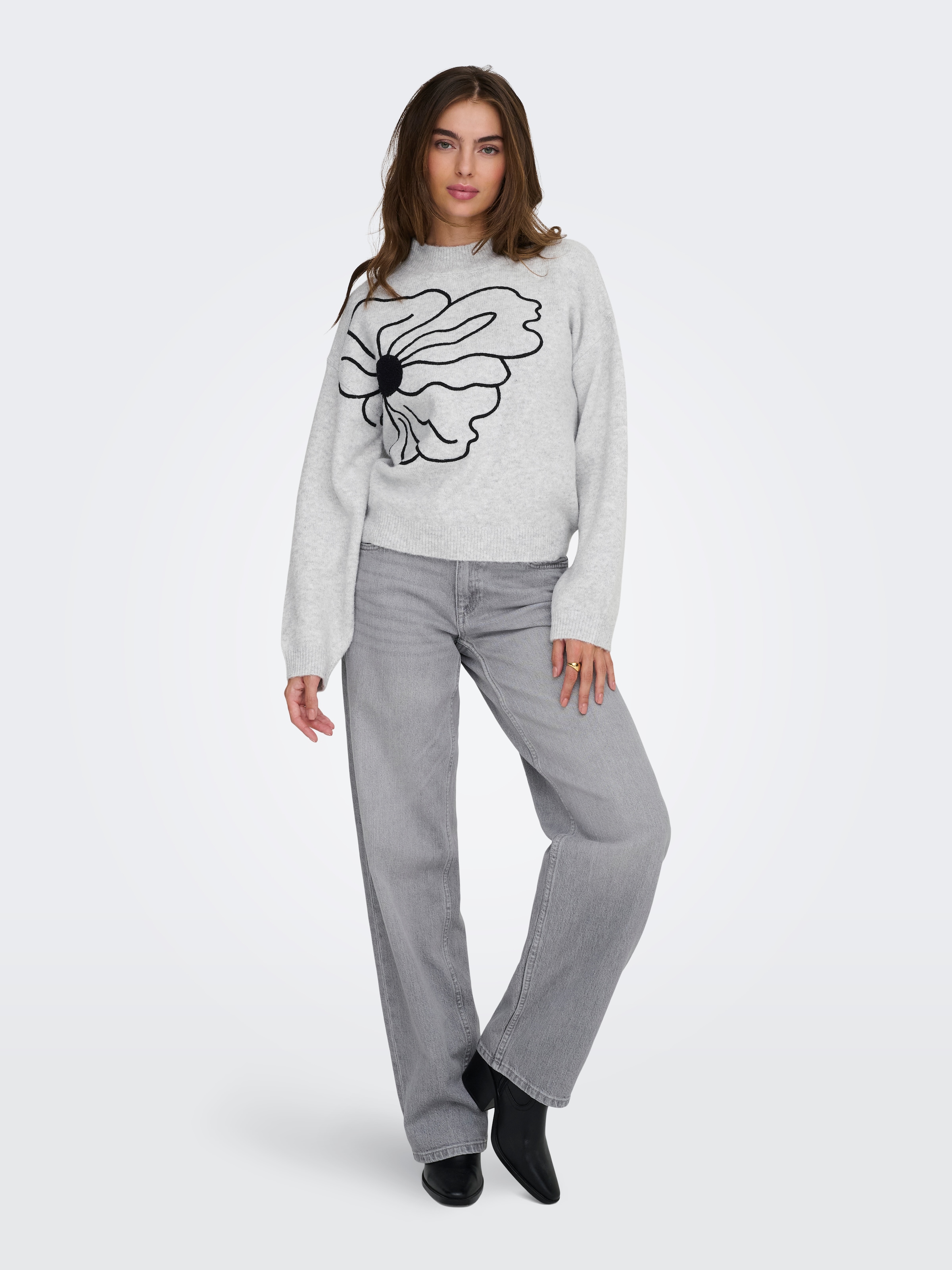 ONLY Pull en tricot »ONLLOI LS HIGH NECK FLOWER PULL EX KNT«