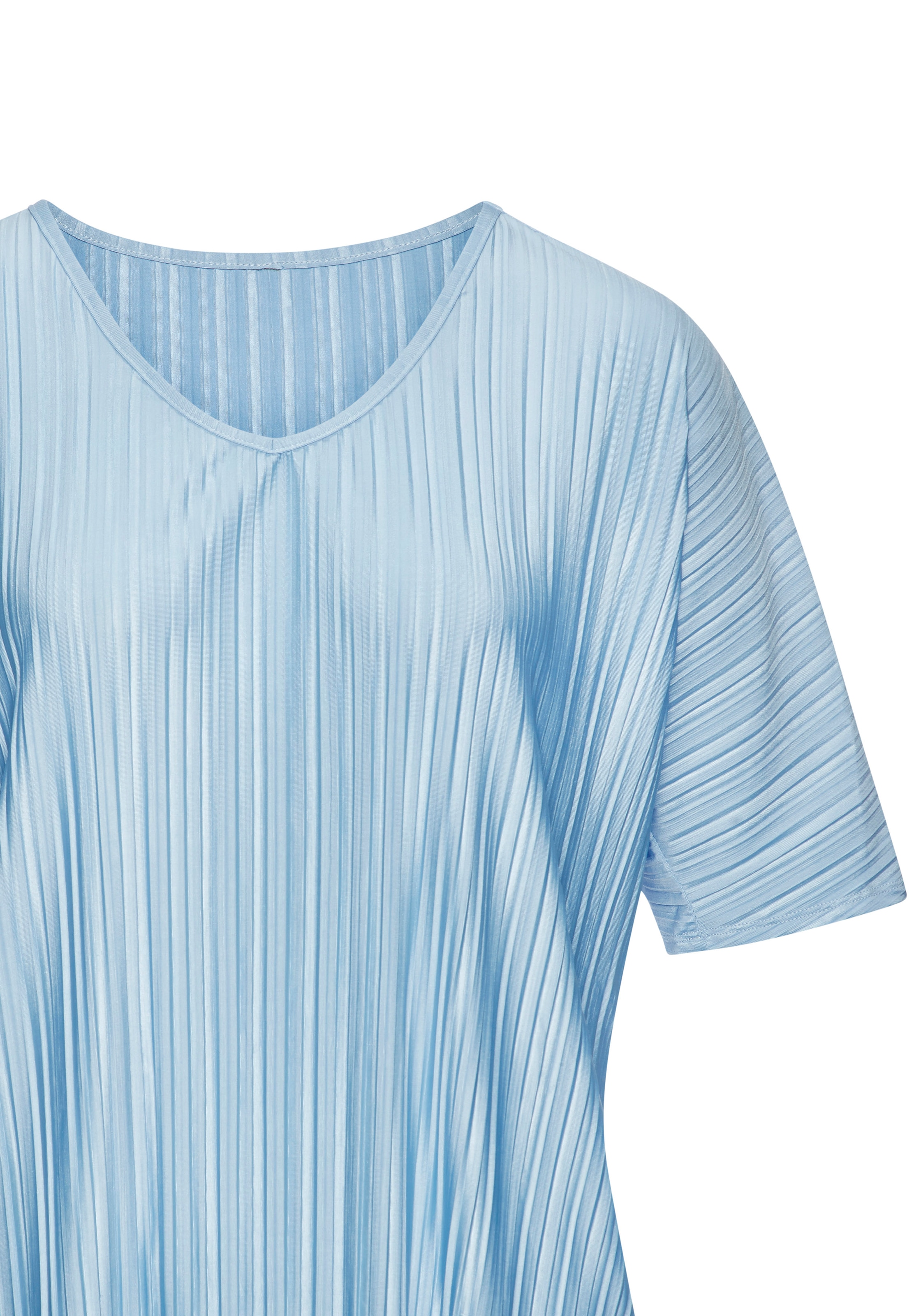 LASCANA T-shirt plissé en tissu brillant