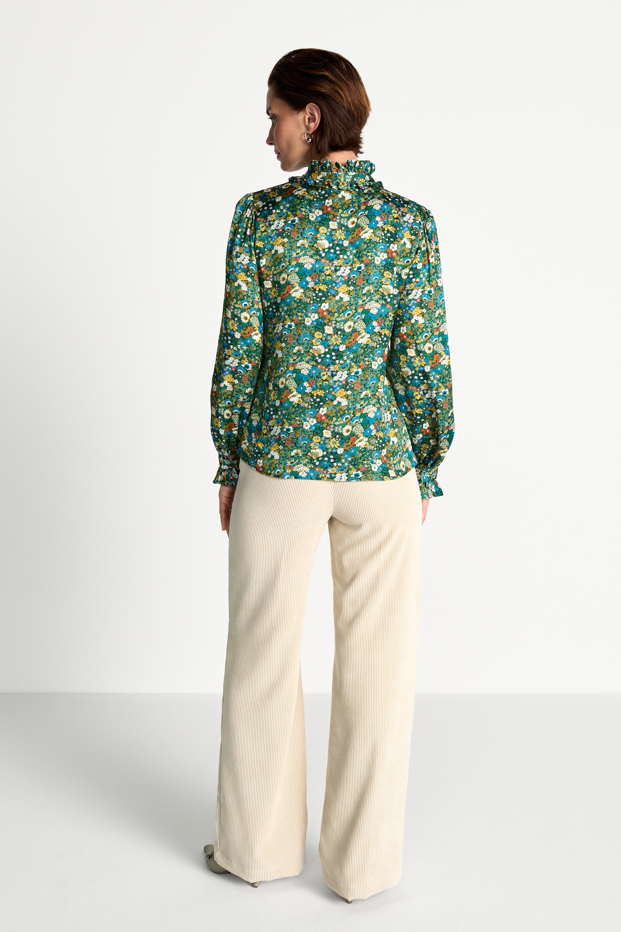RICHROYAL Langarmbluse mit floralem Print, mit Rüschendetails