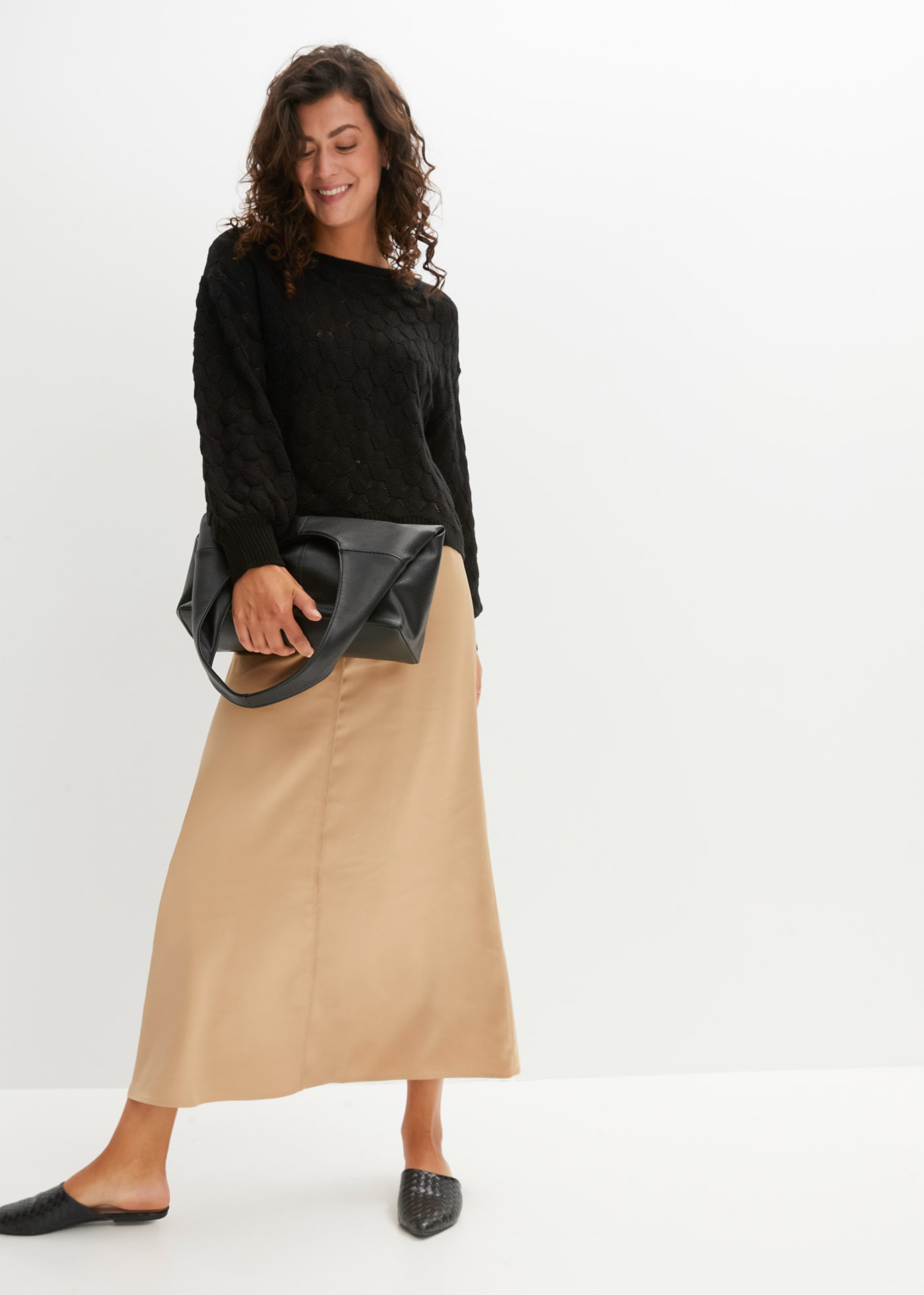 bonprix Pull ajouré »Ajour-Pullover« aus Polyacryl, lässige Passform