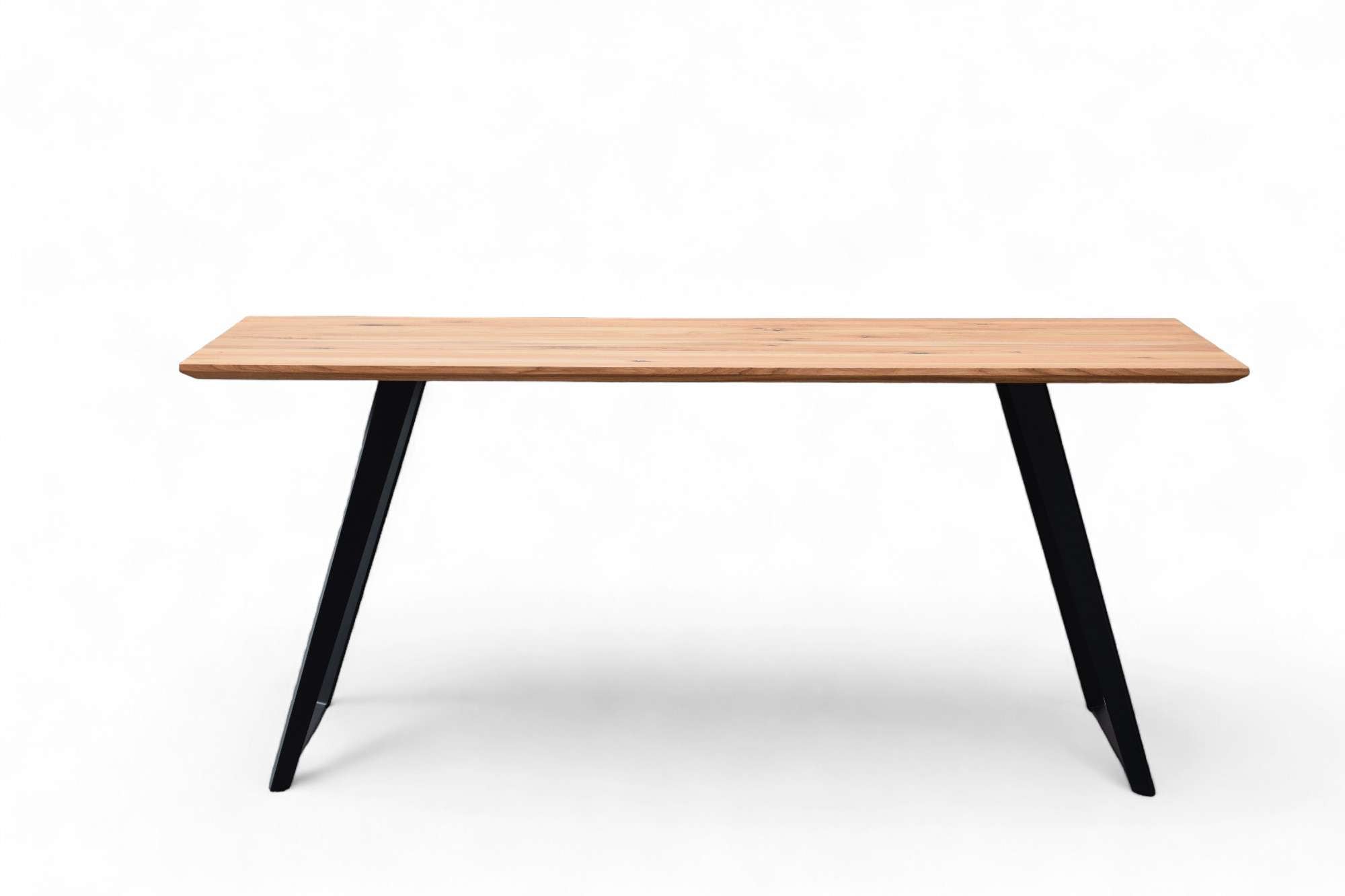 Home affaire Esstisch »Talwiese Küchentisch, U-Form Metallgestell, Wildeiche massiv geölt« Baum Kante oder Schweizer Kante, erhältlich in 3 Grössen und 2 Farben