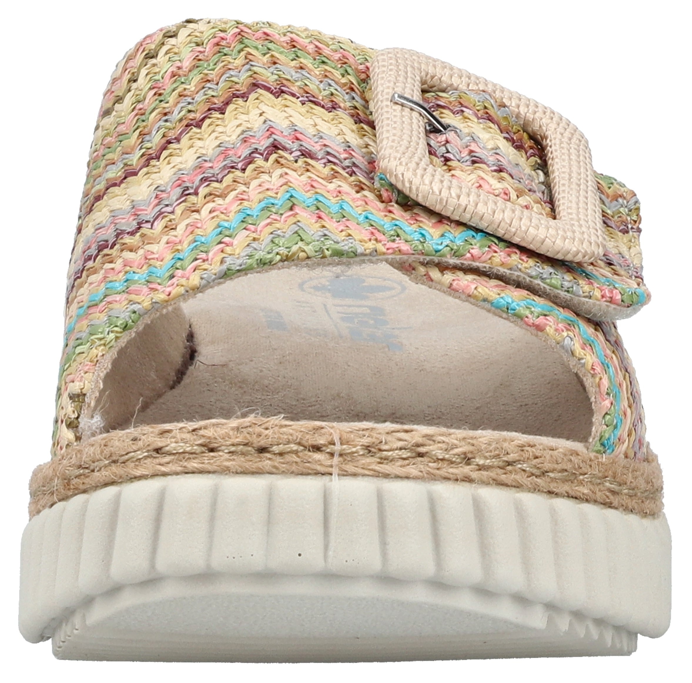 Rieker Keilpantolette  Sommerschuh, Strandschuh, Hausschuh mit praktischem Klettverschluss