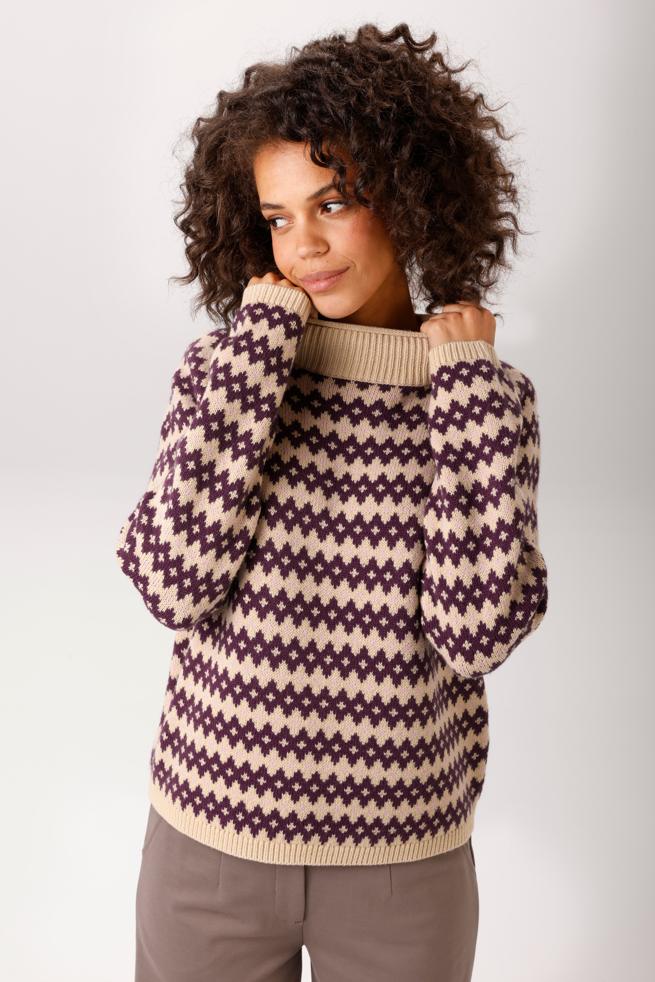 Image of Aniston CASUAL Strickpullover mit farbharmonischem Rauten-Muster - NEUE KOLLEKTION