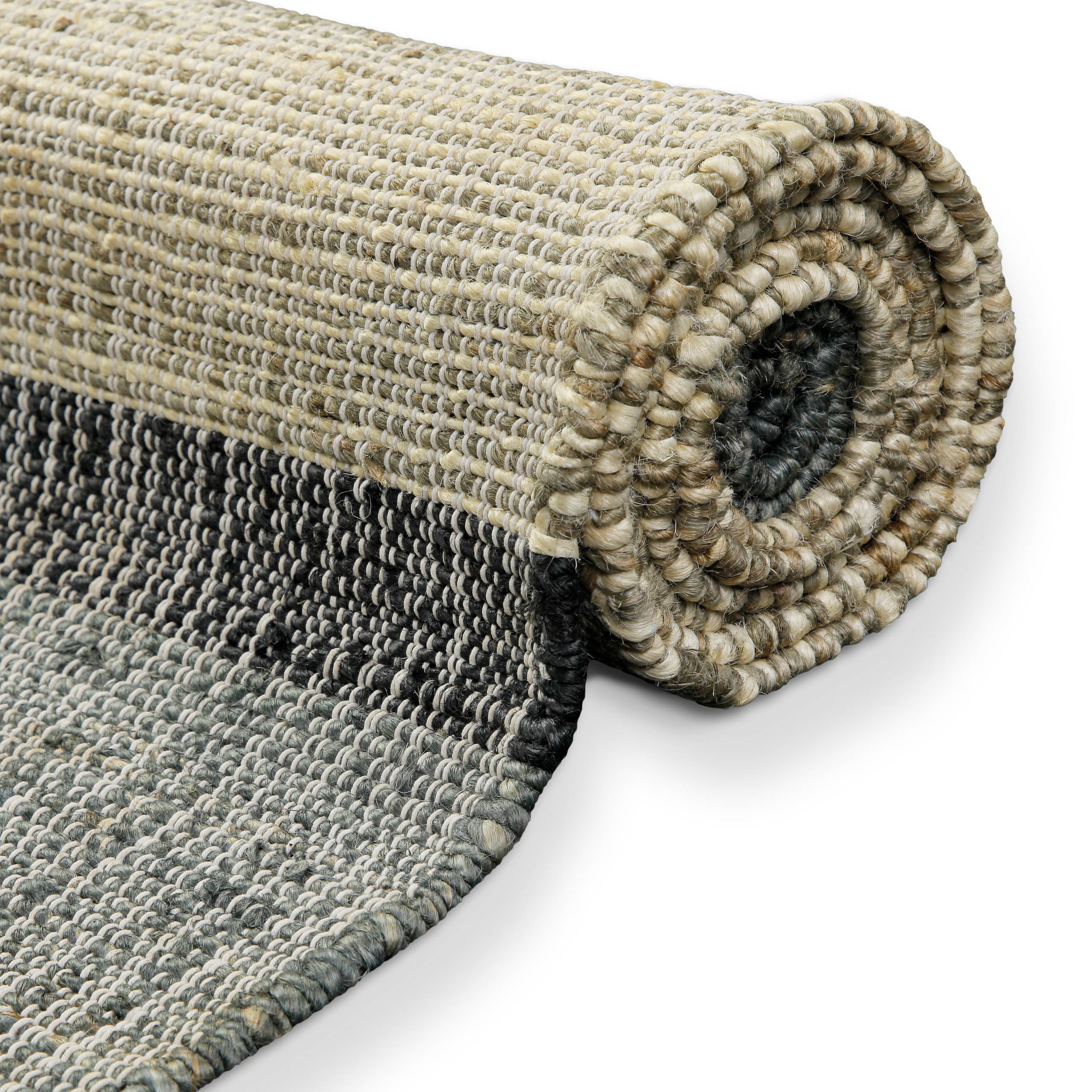 GOODproduct Teppich »Bennii« rechteckig 4 mm Höhe 80% Jute, handgewebt, mit Fransen, Wohnzimmer, Naturfaser