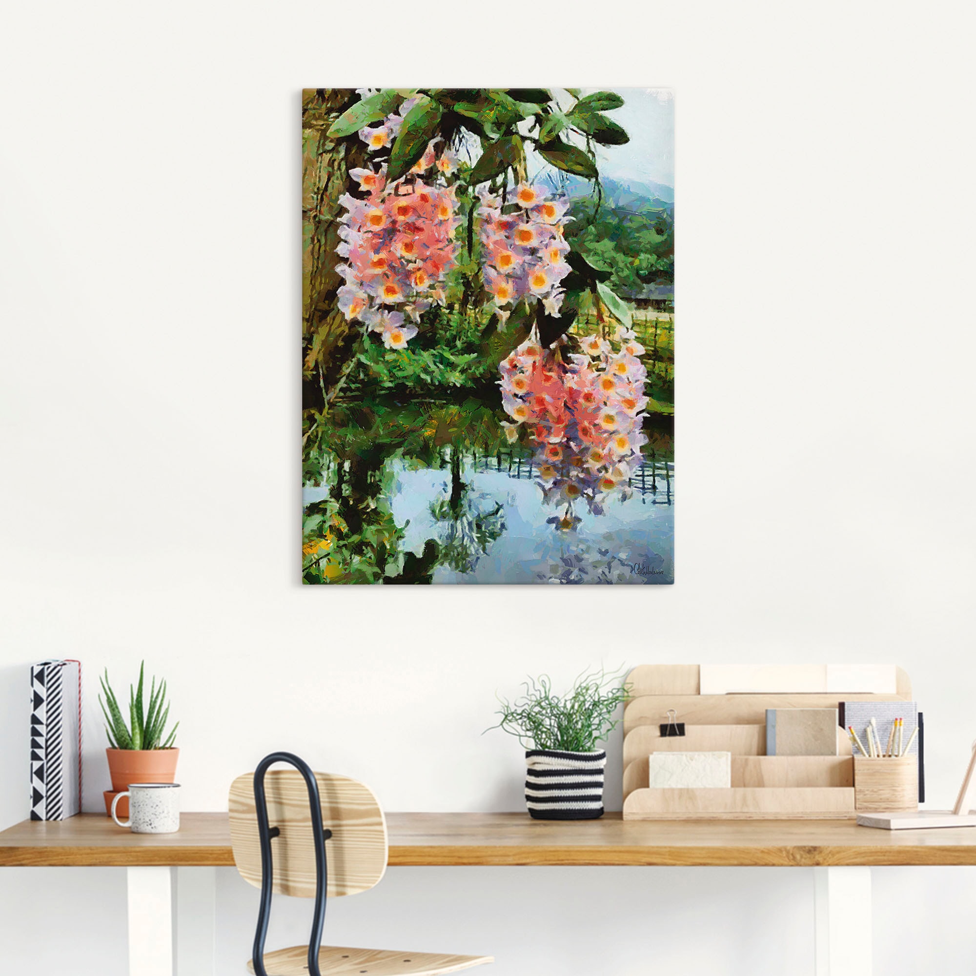 Wandbild tropischer kaufen Wandaufkleber versch. Artland »Blühender Baum in Poster Leinwandbild, als II«, Baumbilder, St.), oder (1 Alubild, Grössen
