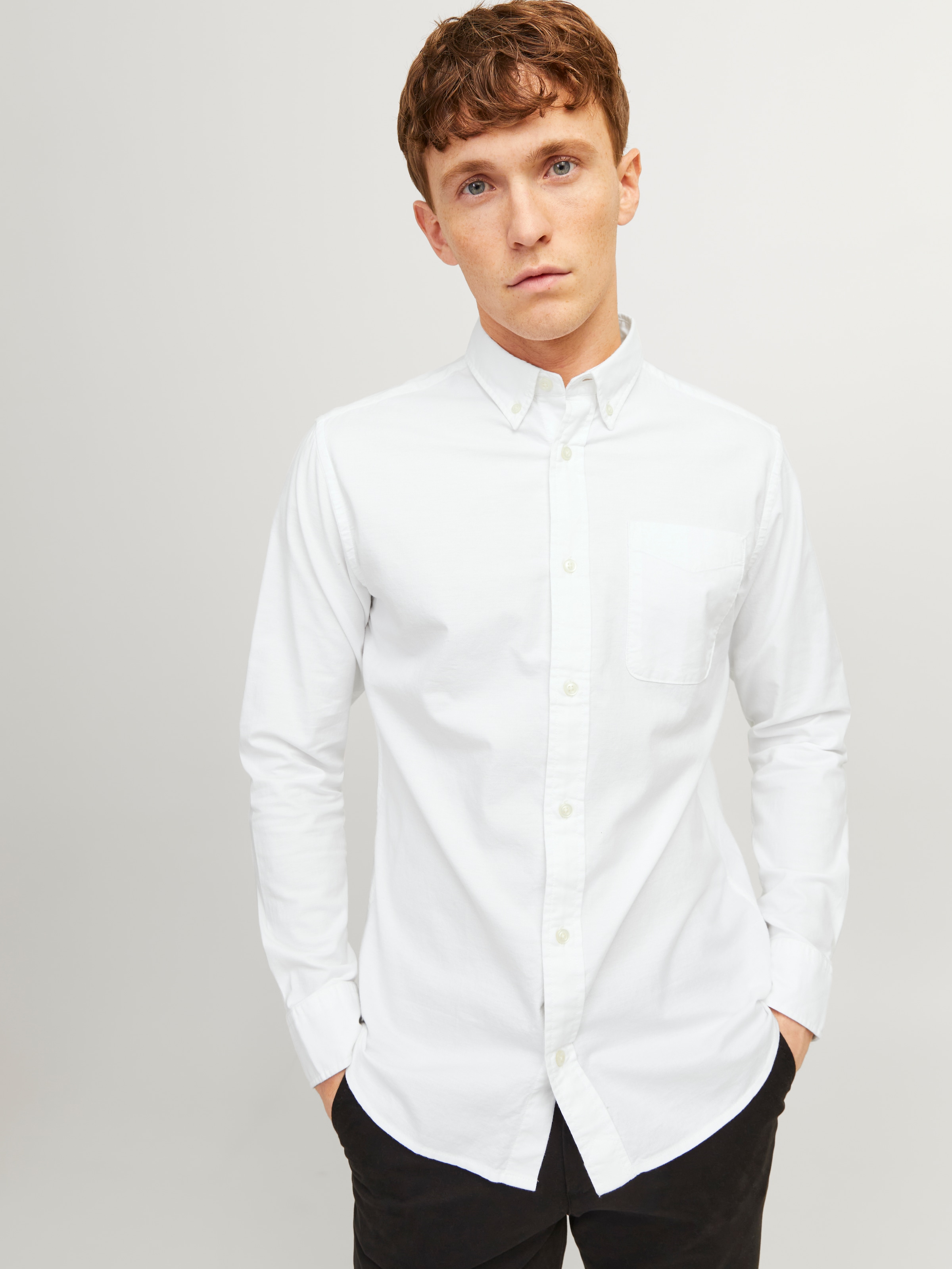 Jack & Jones Chemise à manches longues »BROOK OXFORD« mit Button-Down Kragen