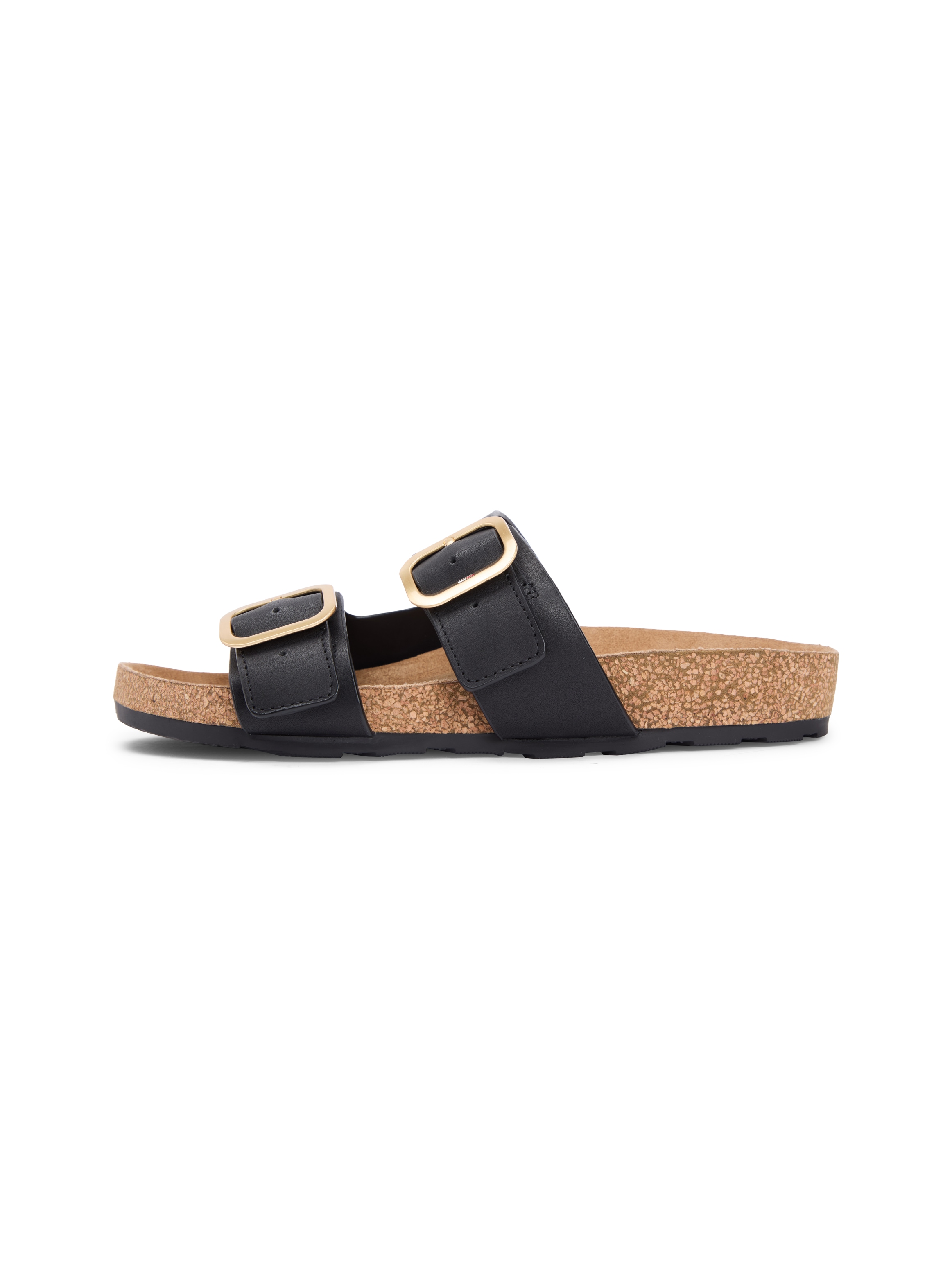 Tommy Hilfiger Pantolette »TH CLASSIC CORK SANDAL LEATHER«  Sommerschuh, Schlupfschuh, Flat mit Logoemblem