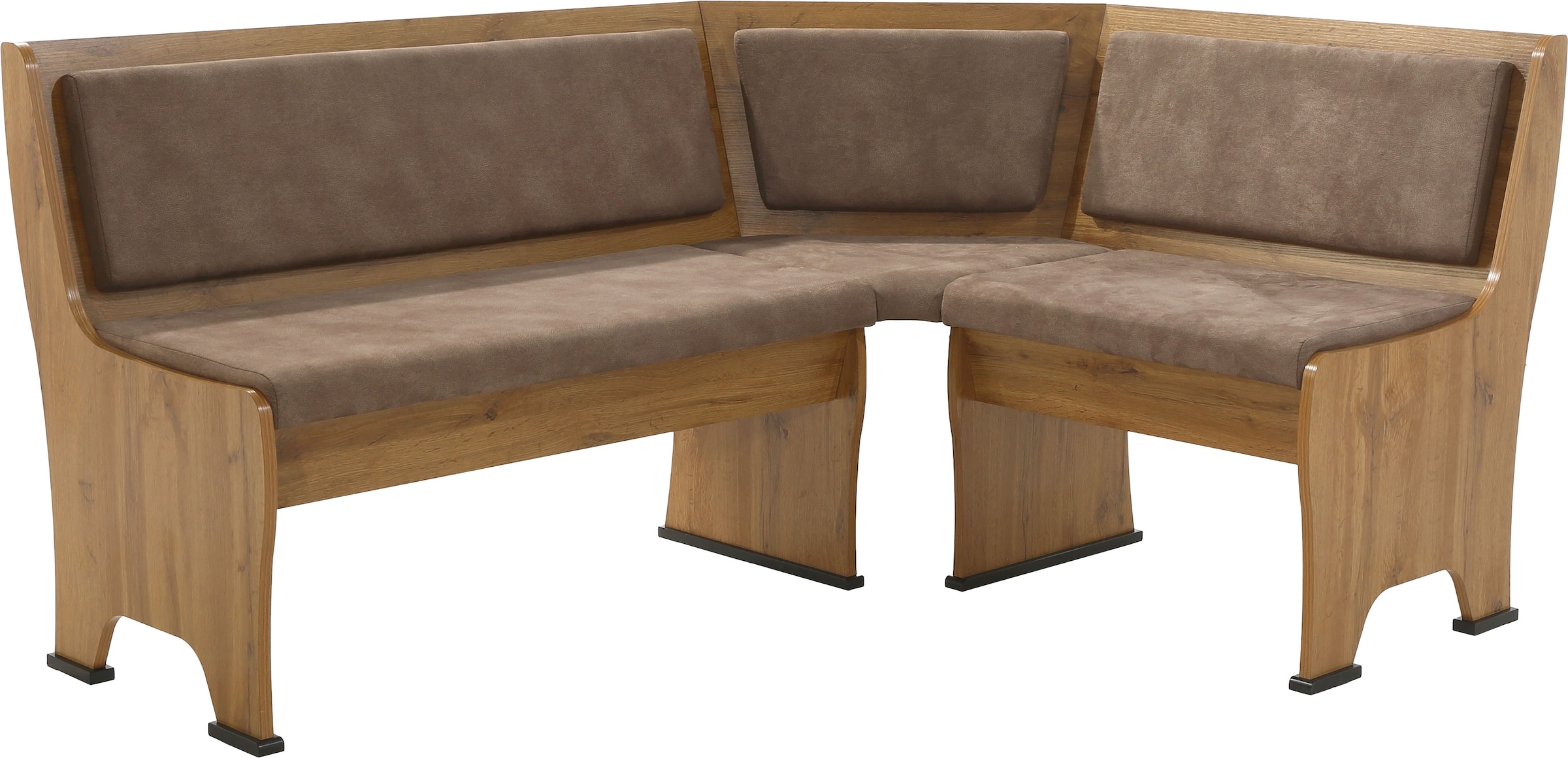 GOODproduct Ensemble de bancs d'angle »Theo (Set, 4-tlg. Tisch, Bank und 2 Stühle) 2 Farben wählbar« Bank links/rechts montierbar, mit Stauraum, Stühle im 2er Set