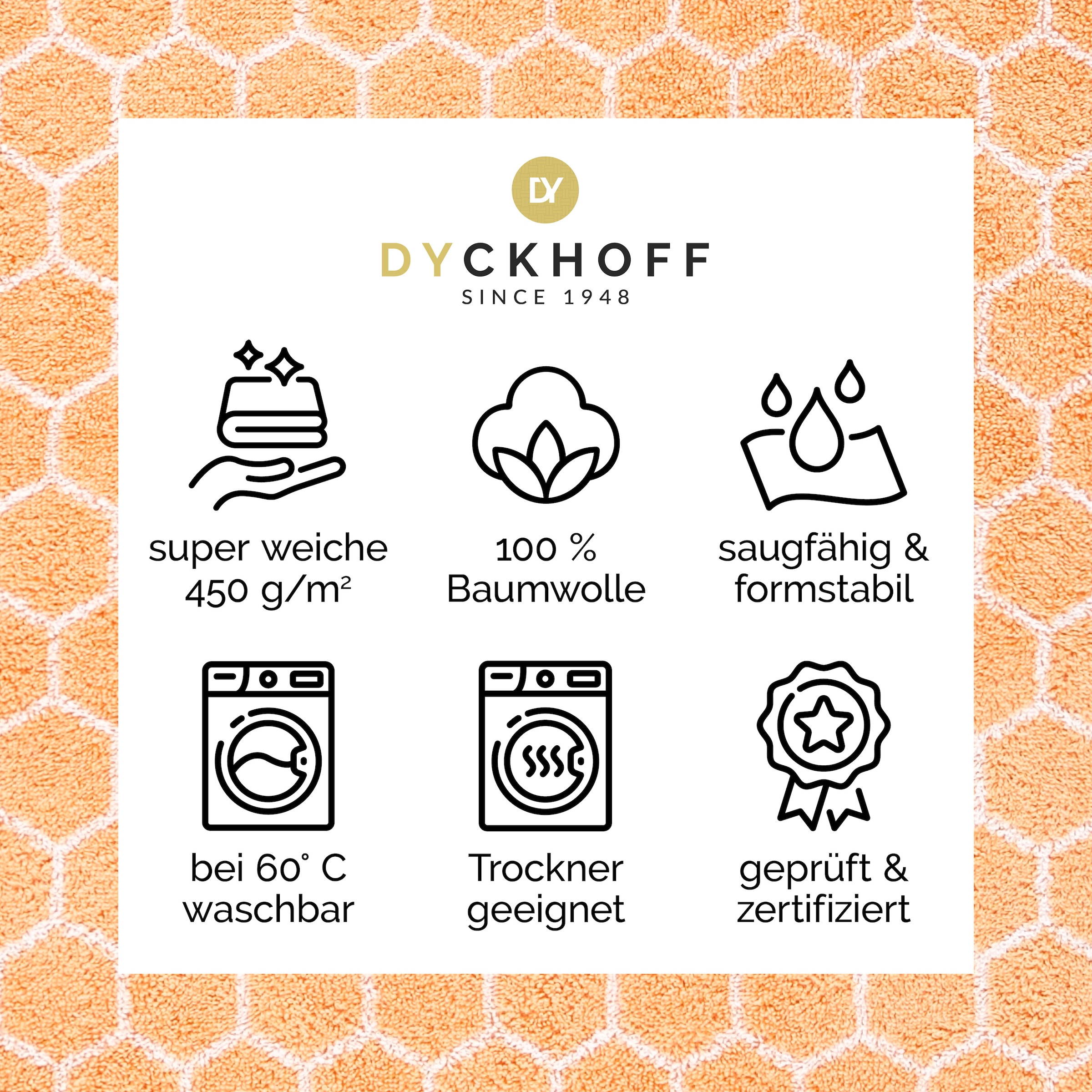 Dyckhoff Duschtuch »Pure Natural Honey« BIO Baumwolle, GOTS