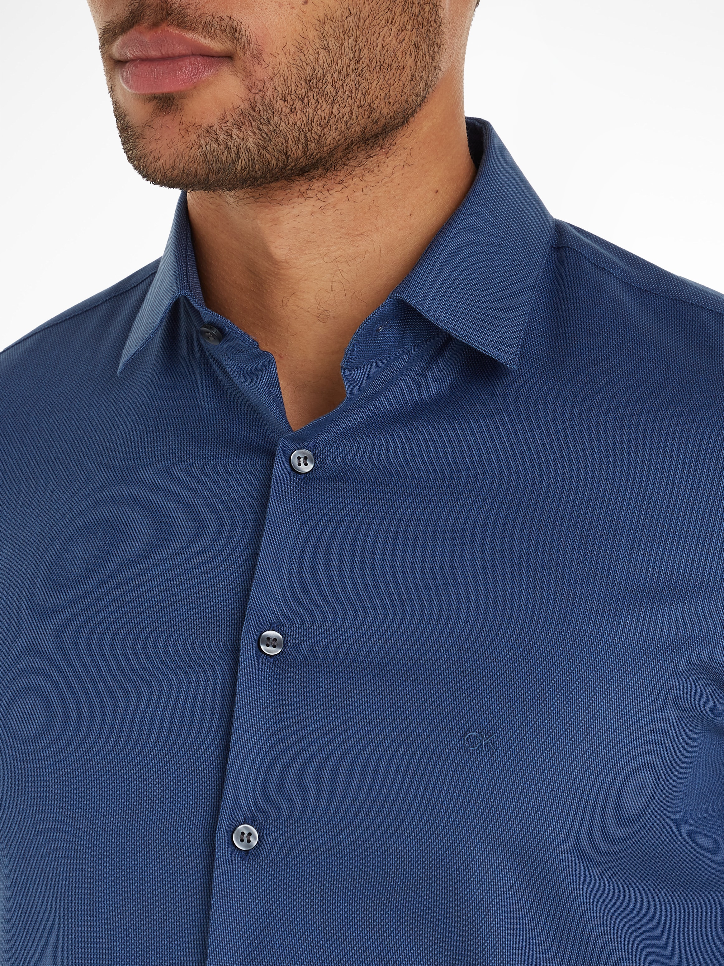 Calvin Klein Langarmhemd »TONAL STRUCTURE SLIM SHIRT«