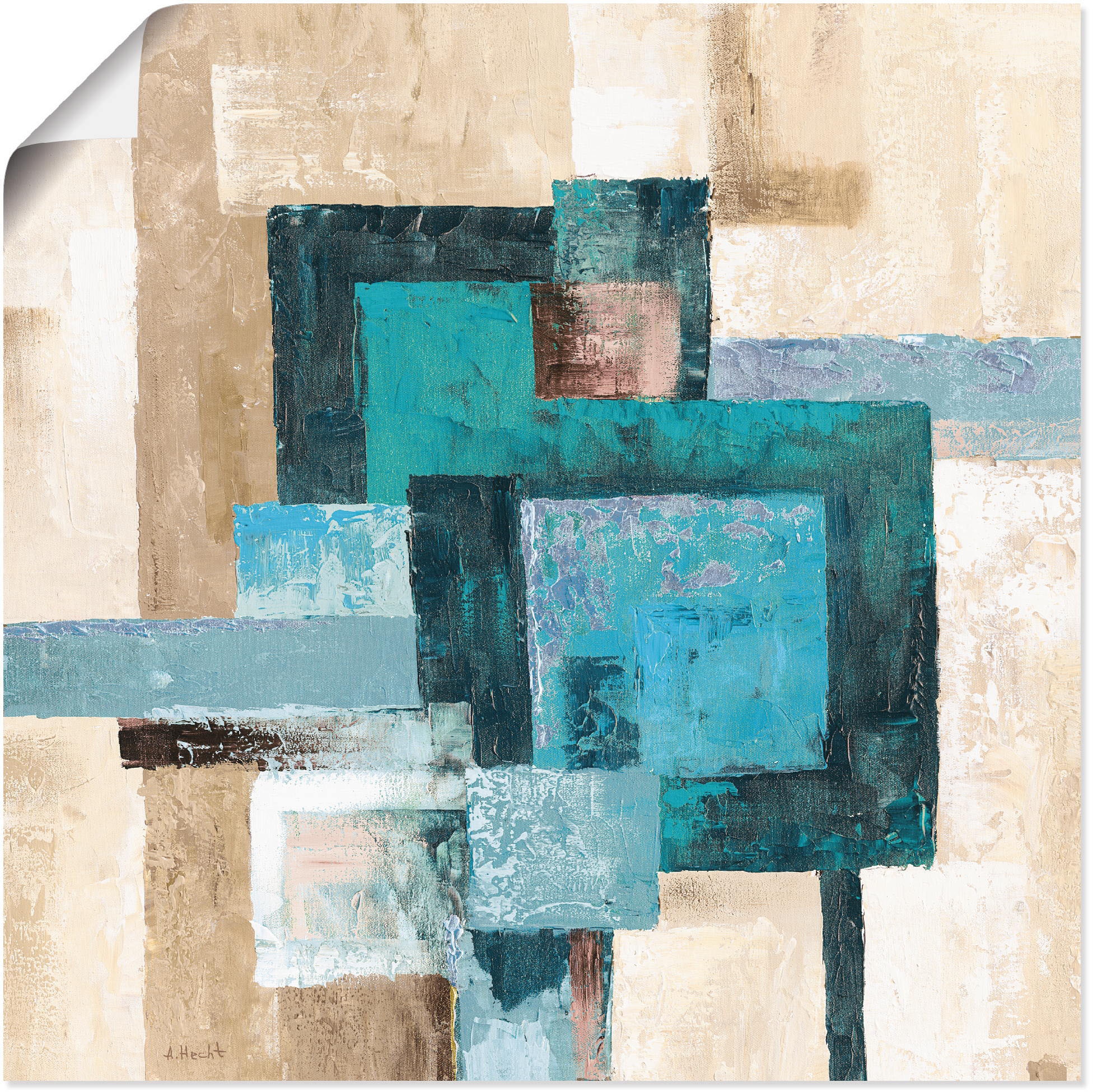 Image of Artland Wandbild "Abstrakte Karos" Muster 1 Stk. tlg. als Leinwandbild, Poster in verschied. Grössen