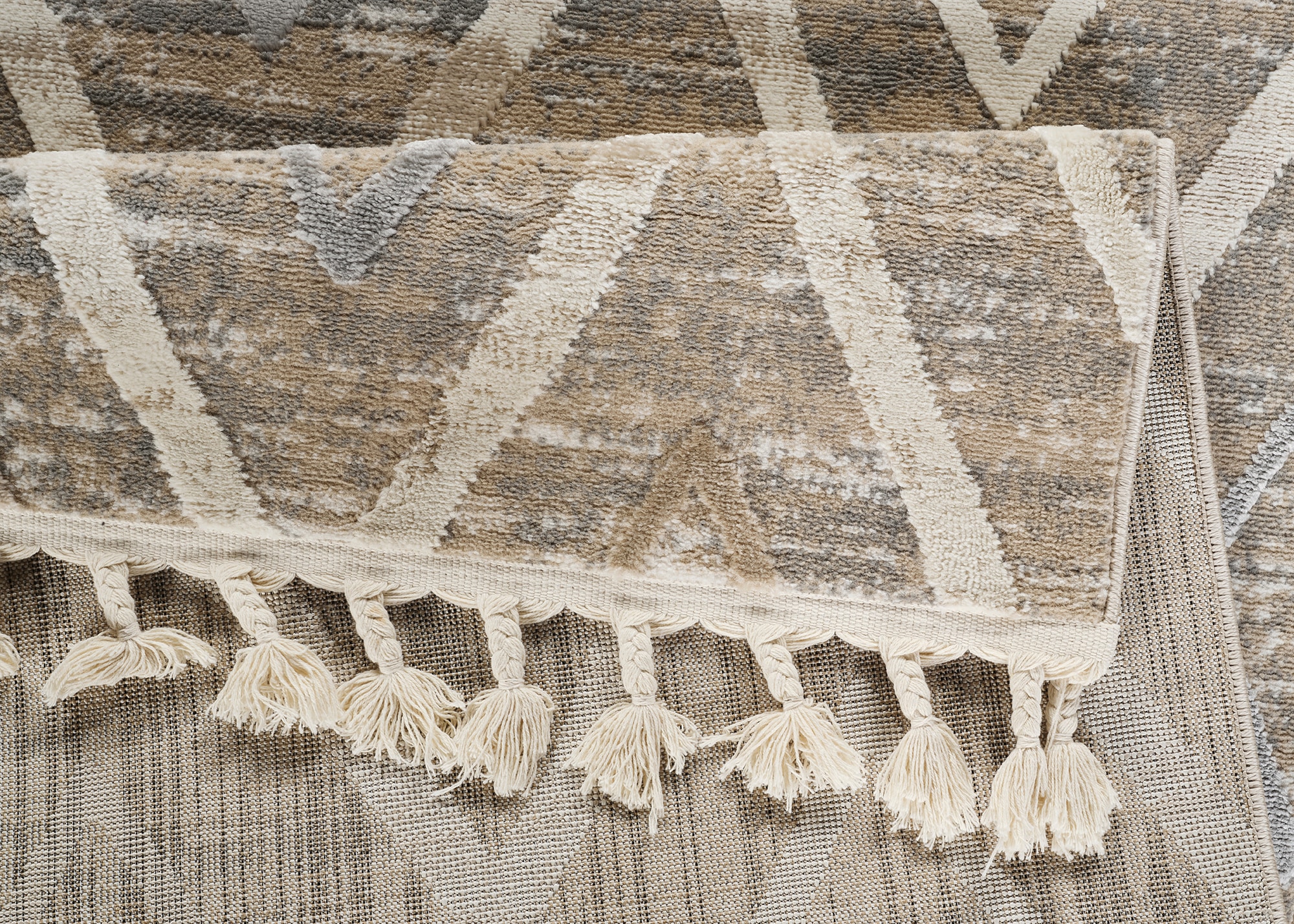 GOODproduct Läufer »Otilie« rechteckig 11 mm Höhe dichte Qualität, Woll-Look, Boho, mit Fransen und Rauten, Scandi