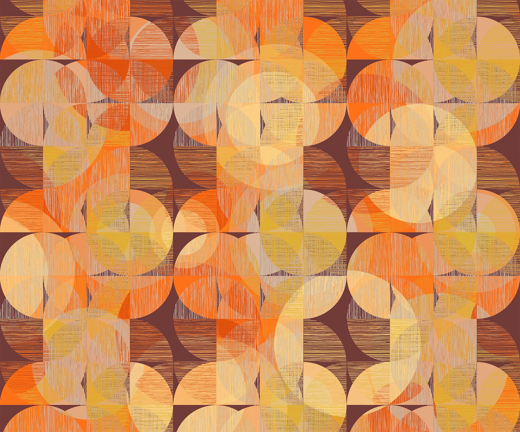 Image of Komar Vliestapete "Digitaldruck Vlies - Seventies Swing - Grösse 300 x 250 cm" bedruckt glatt Wohnzimmer, Schlafzimmer