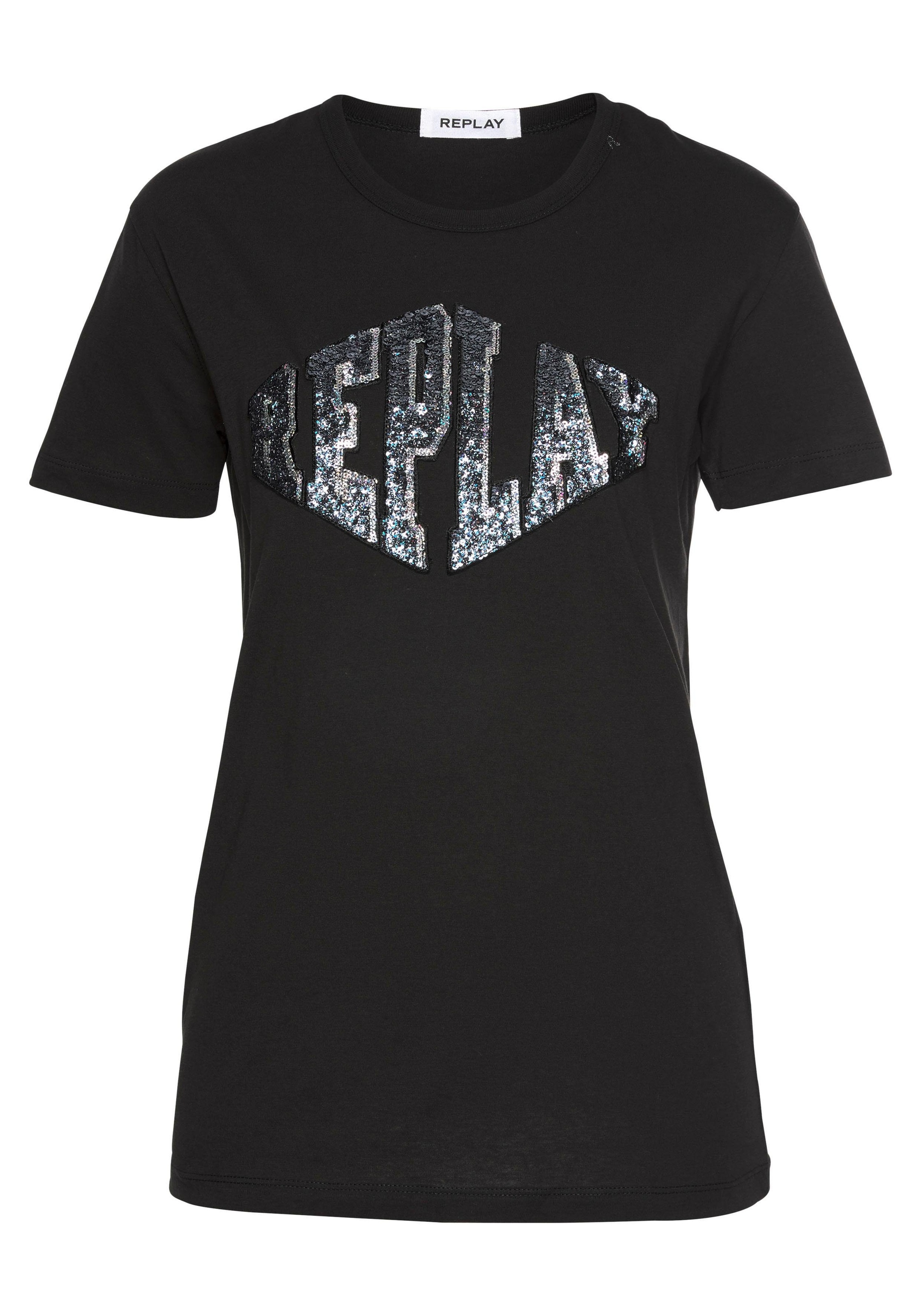 Image of Replay T-Shirt, mit Pailletten & Logostickerei bei Ackermann Versand Schweiz