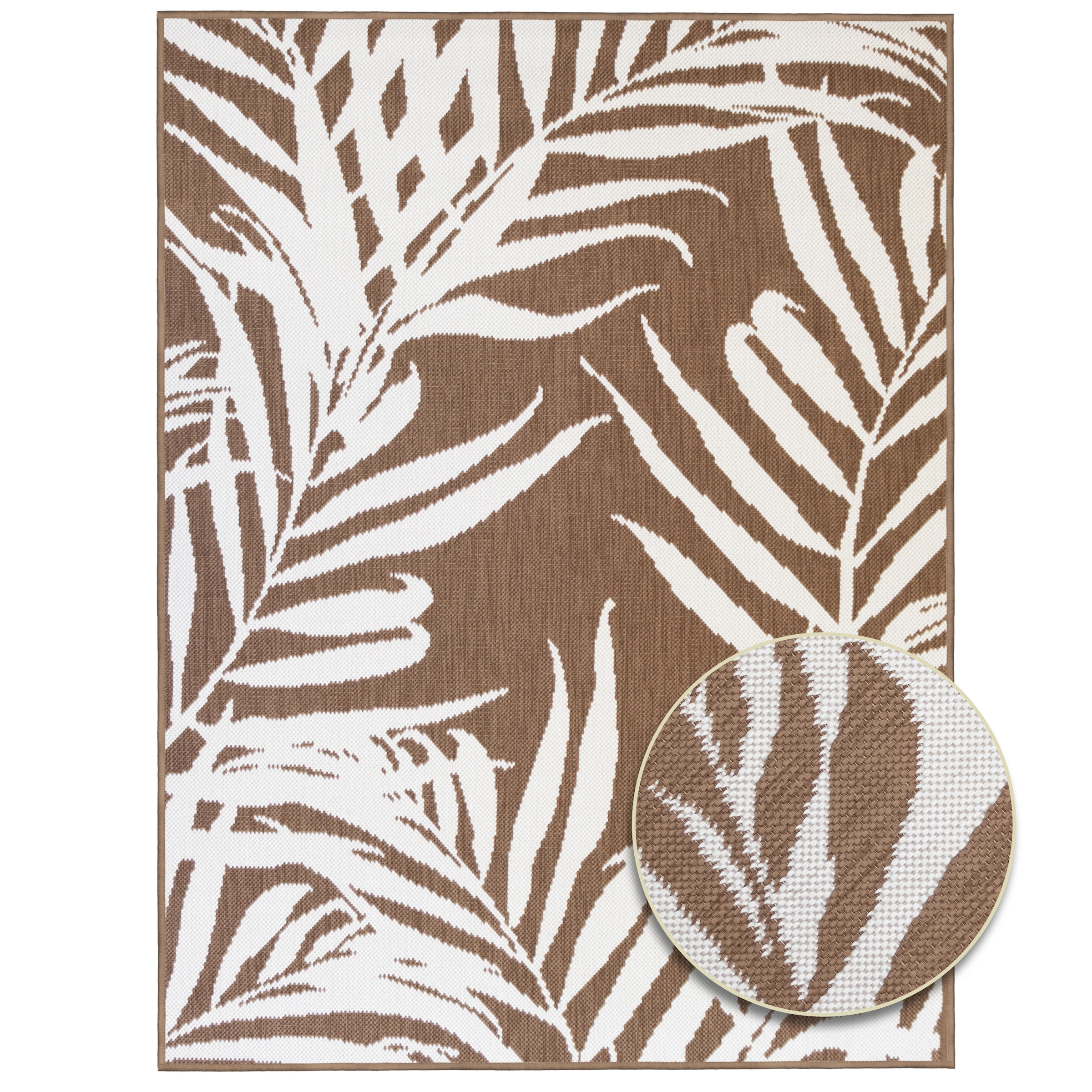 Image of Primaflor-Ideen in Textil Teppich "Outdoorteppich REVERSO - Palm Tree" rechteckig 5 mm Höhe Wendeteppich, Palmblätter, In- und Outdoor geeignet, wasserfest