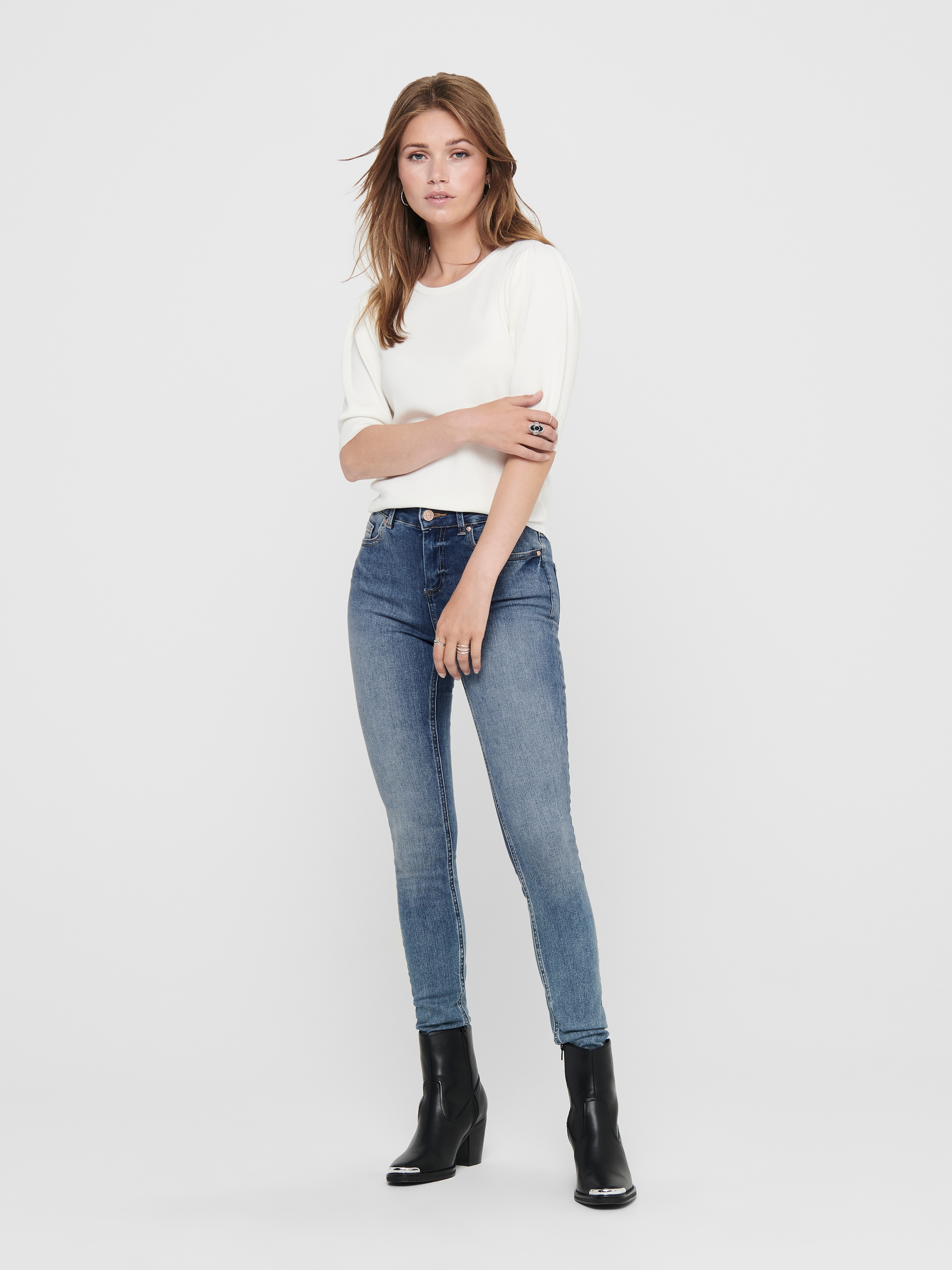 ONLY Skinny-fit-Jeans »ONLBLUSH MID SKINNY  BB ANA0005« Baumwollmischung, skinny fit